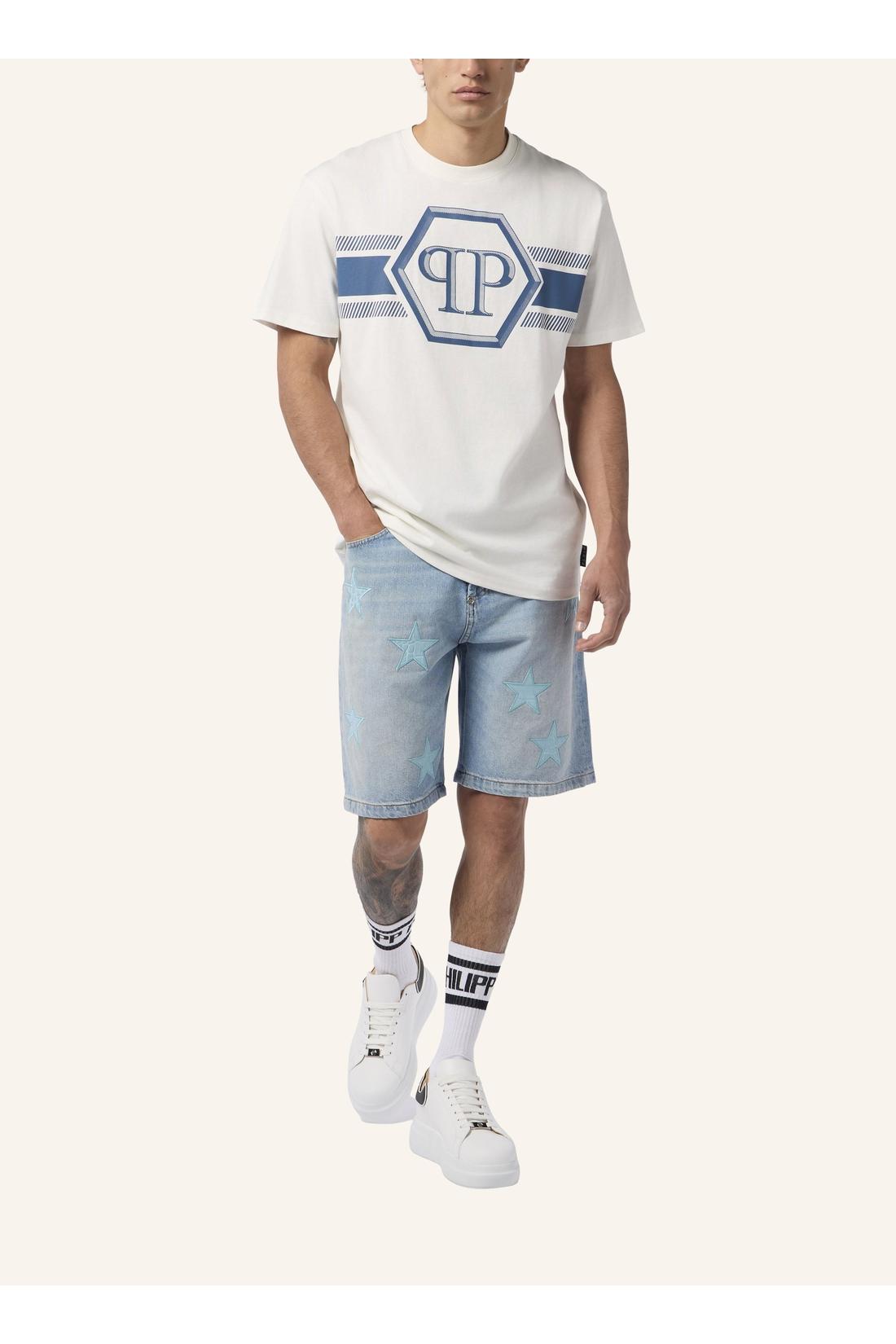 Philipp Plein Round Neck T-Shirt Hexagon Line, Shirts