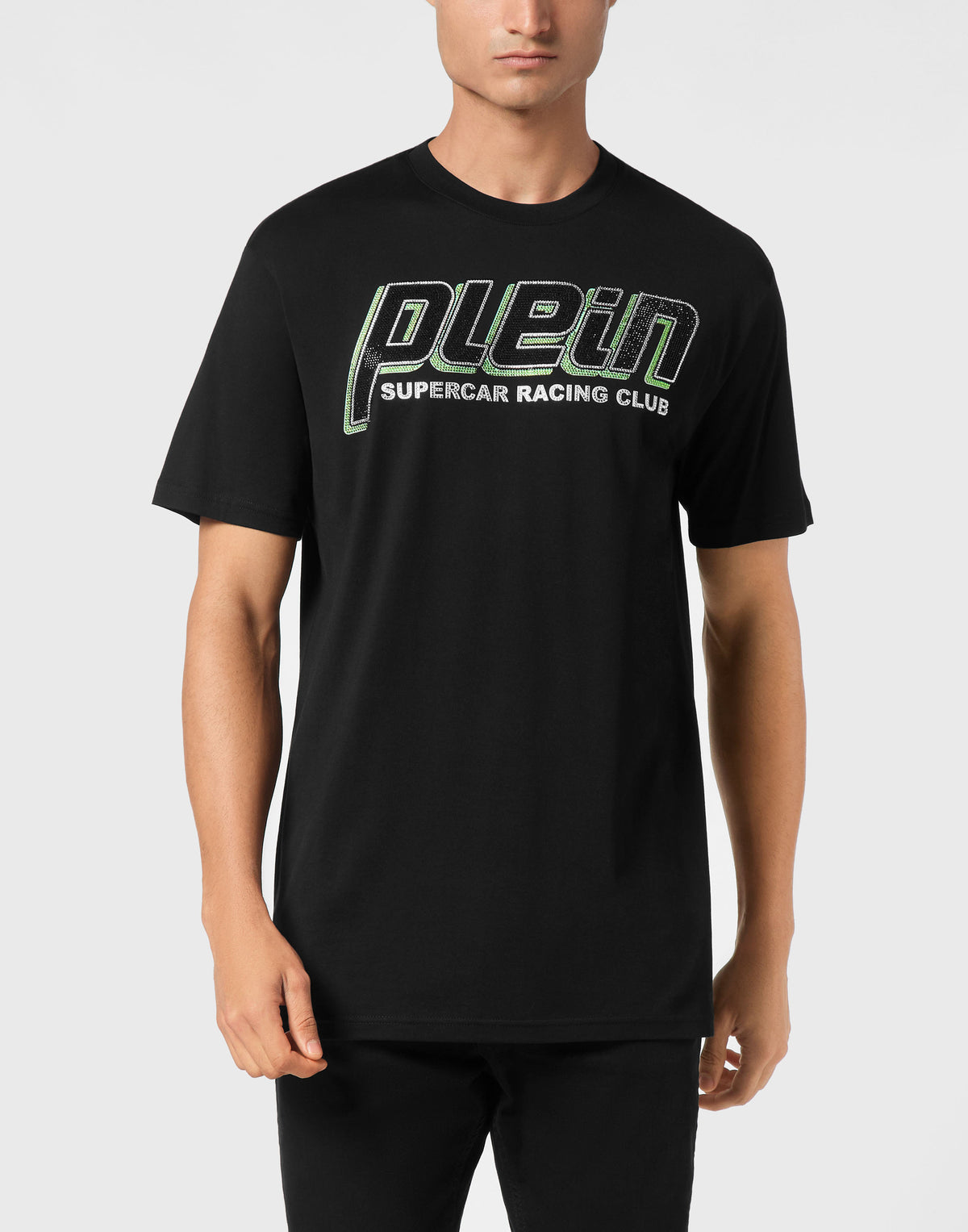 Philipp Plein Jersey T-shirt Round Neck SS Strass Racing Club, Shirts