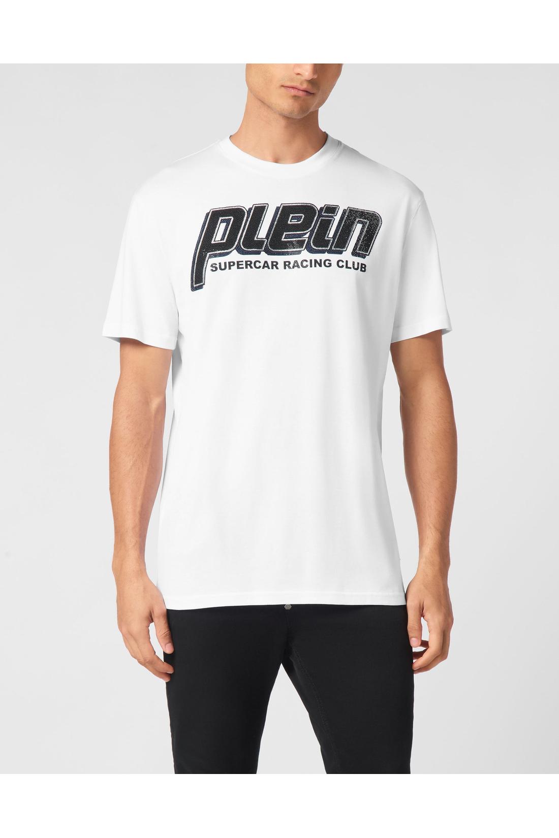Philipp Plein Jersey T-shirt Round Neck SS Strass Racing Club, Shirts