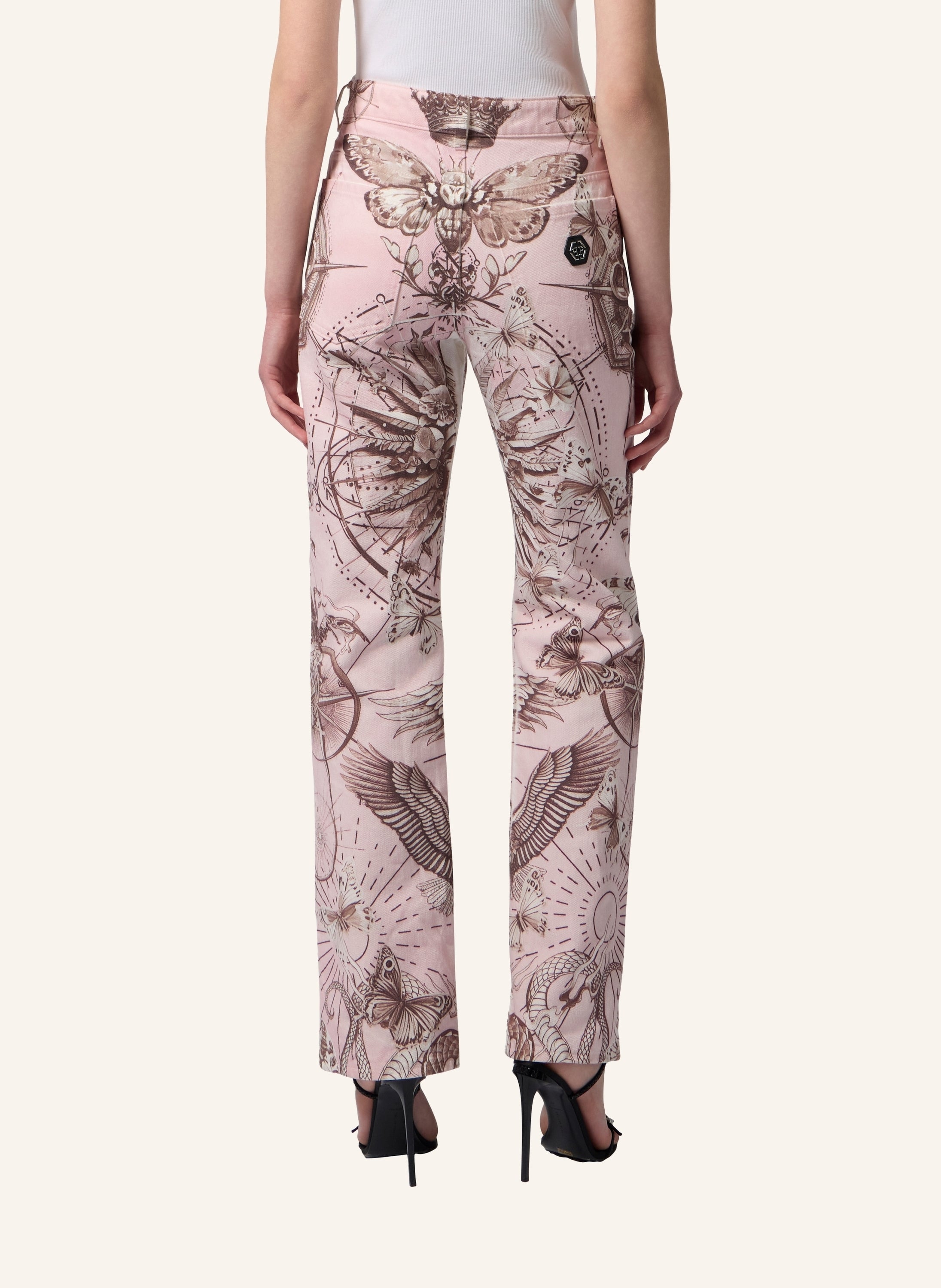 Straight Cut Jeans Butterfly Tattoo
