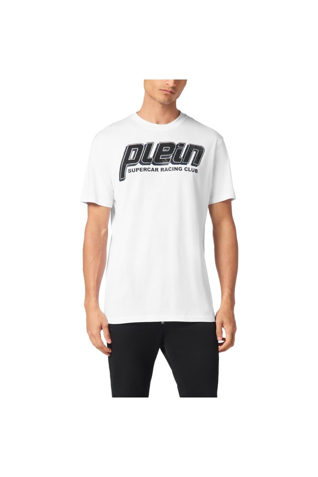 Philipp Plein Jersey T-shirt Round Neck SS Strass Racing Club, Shirts