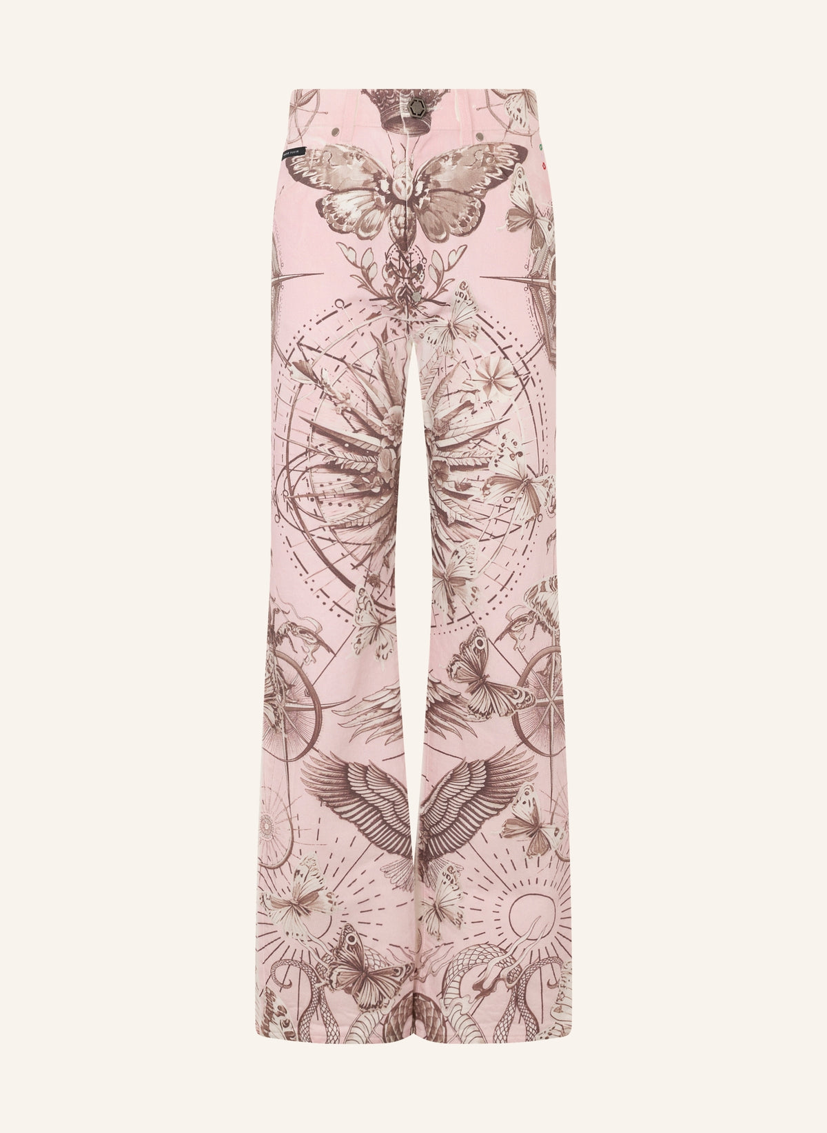 Straight Cut Jeans Butterfly Tattoo