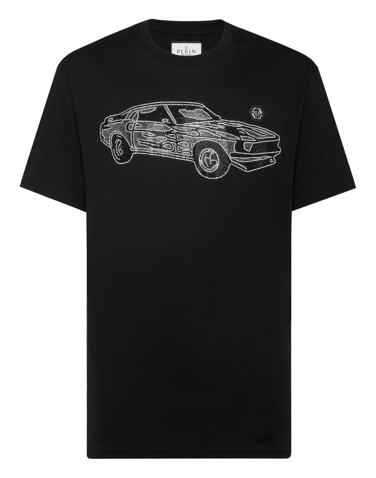 Philipp Plein Jersey T-shirt Round Neck SS Strass Cars Racing, Shirts