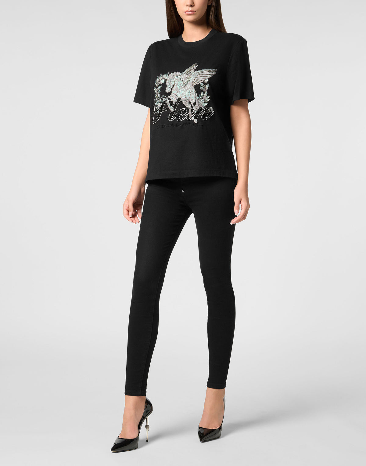 Philipp Plein Jersey T-Shirt Man Fit Round Neck SS Unicorn, Shirts
