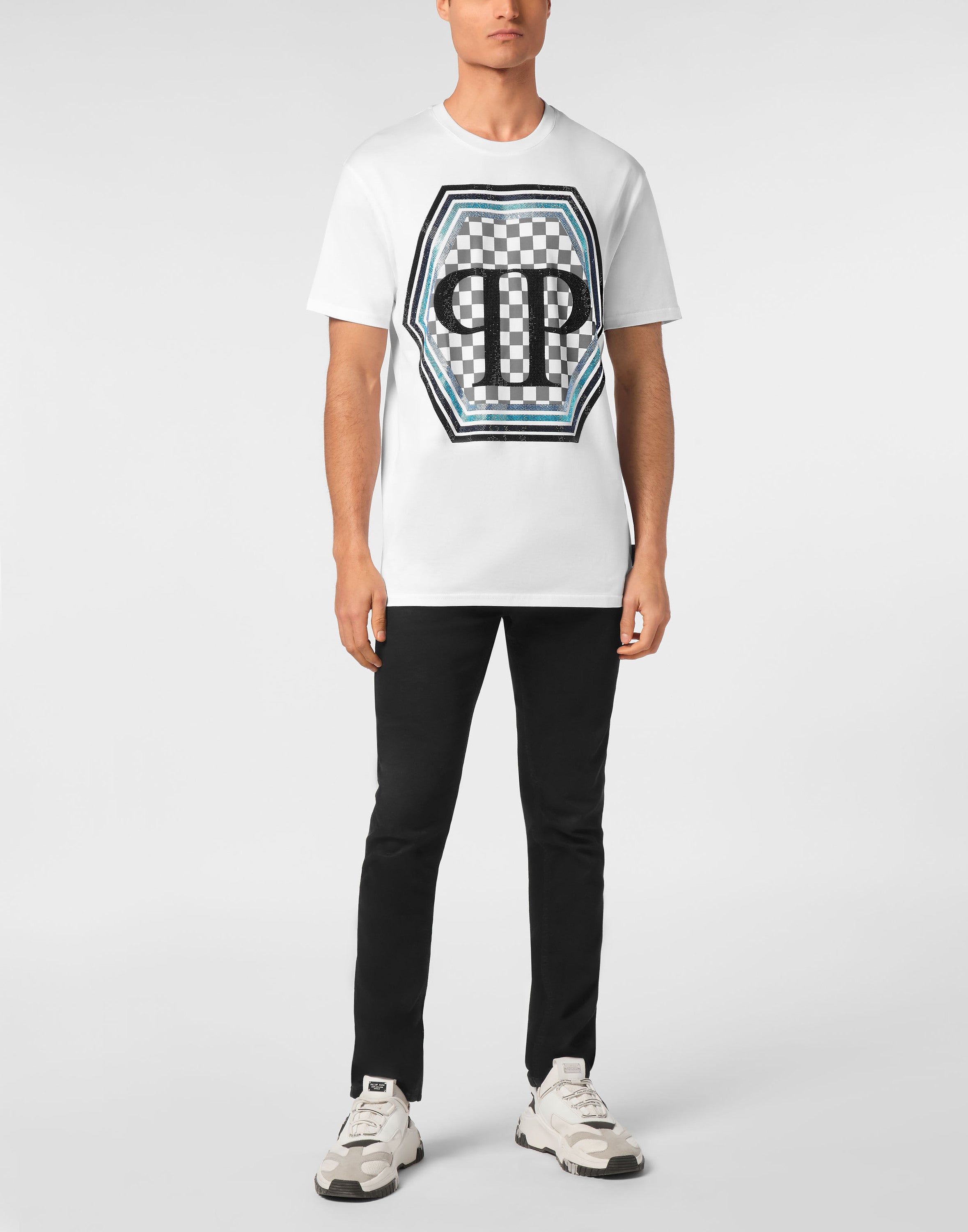 Jersey T-shirt Round Neck SS Strass Hexagon