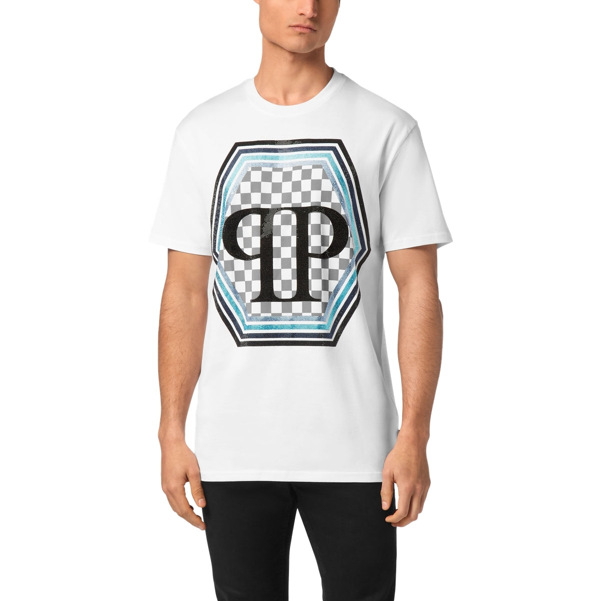 Jersey T-shirt Round Neck SS Strass Hexagon