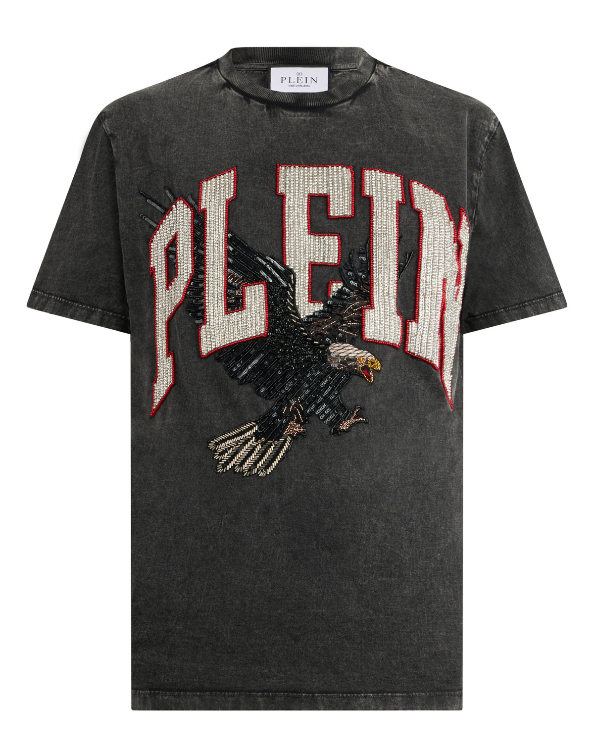 Philipp Plein Washed Round Neck T-Shirt Plein Eagle, Shirts
