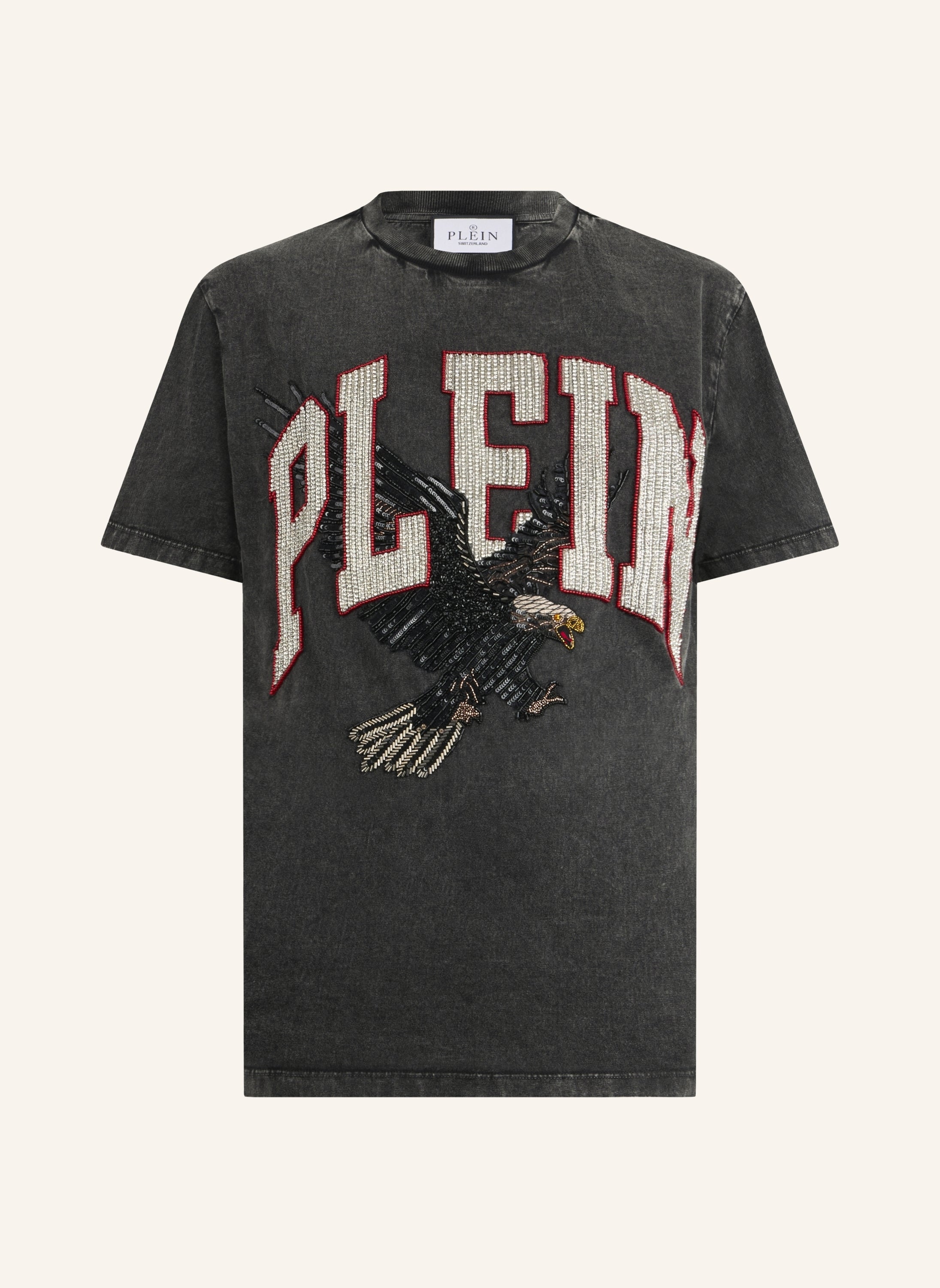 Washed Round Neck T-Shirt Plein Eagle
