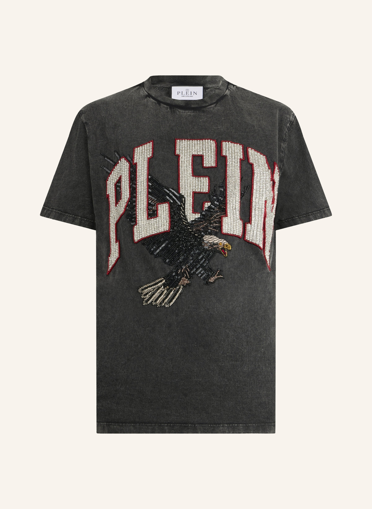 Philipp Plein Washed Round Neck T-Shirt Plein Eagle, Shirts