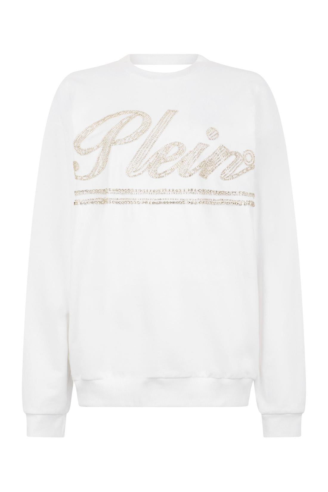 Philipp Plein Washed Open Back Sweatshirt Strass Signature, Shirts