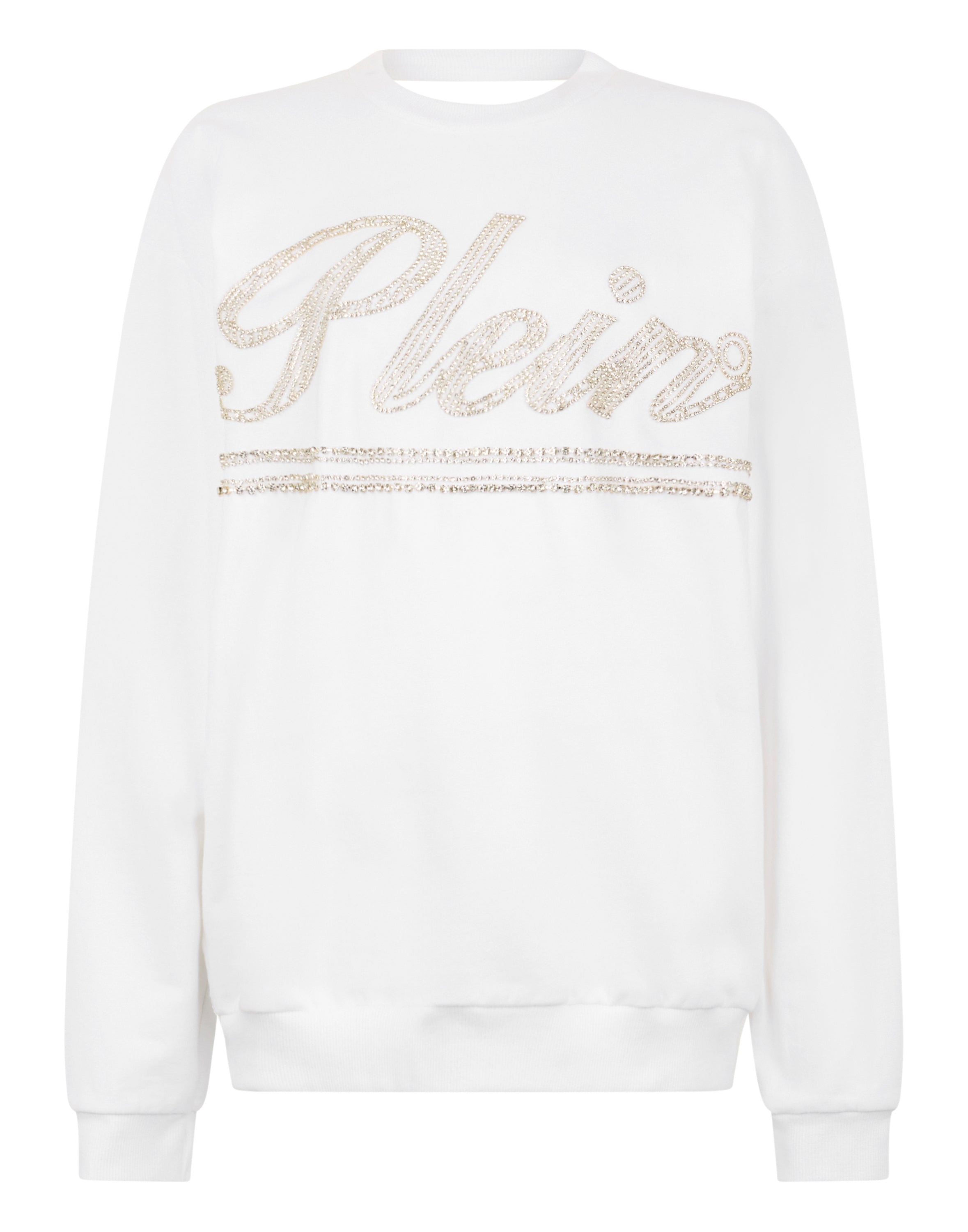 Washed Open Back Sweatshirt Strass Signature
