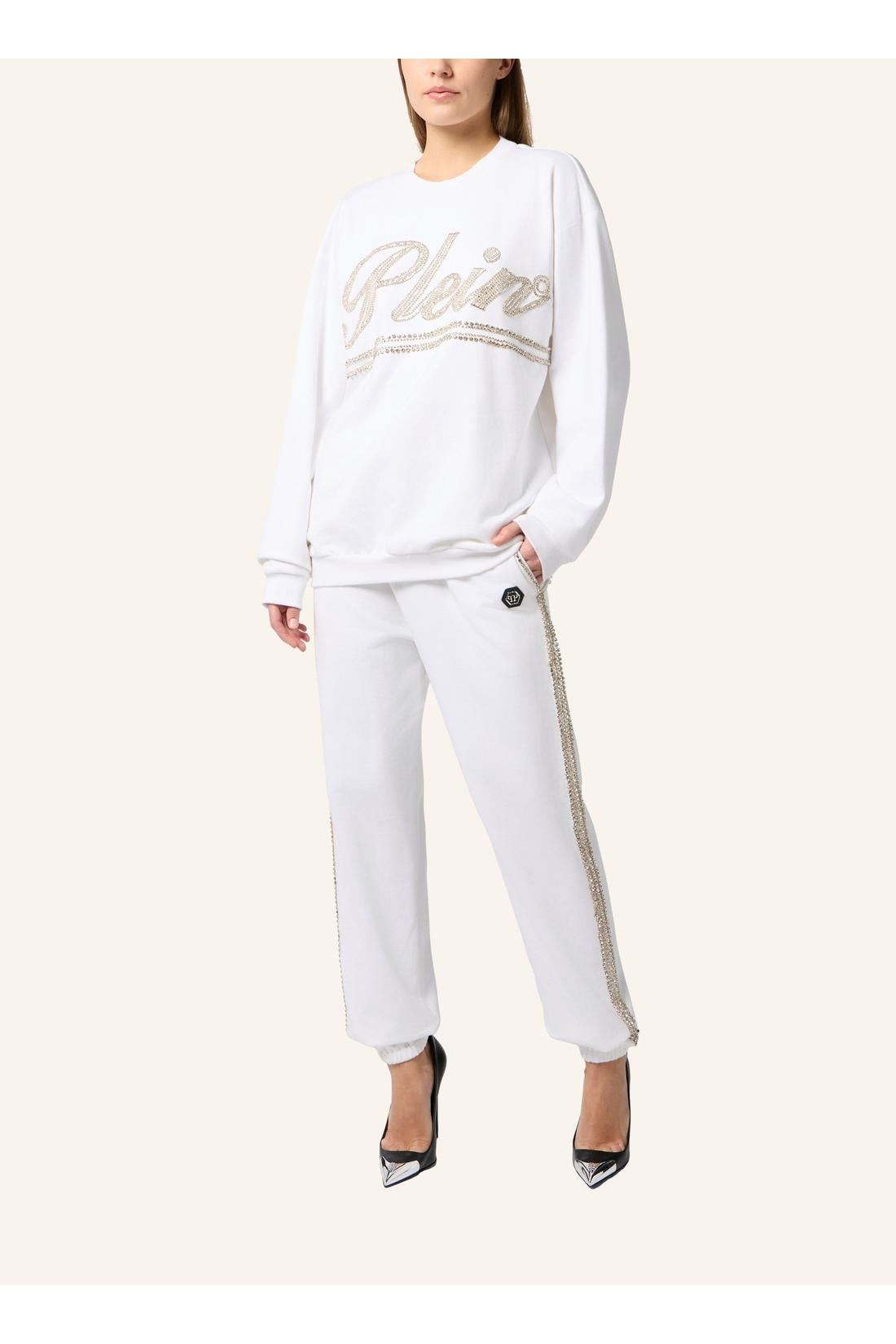 Philipp Plein Washed Open Back Sweatshirt Strass Signature, Shirts