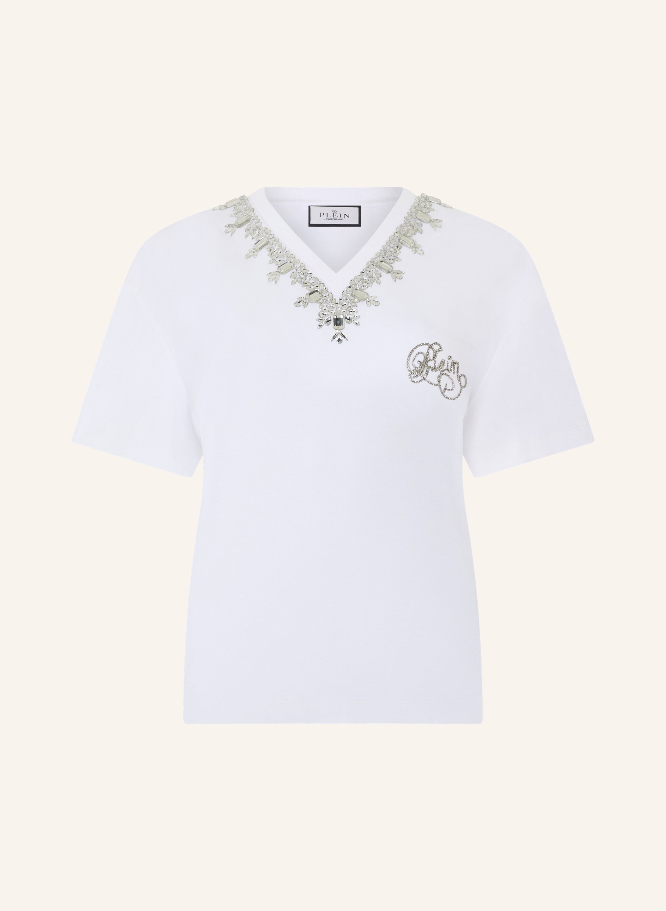Man Fit V-Neck T-Shirt Crystals