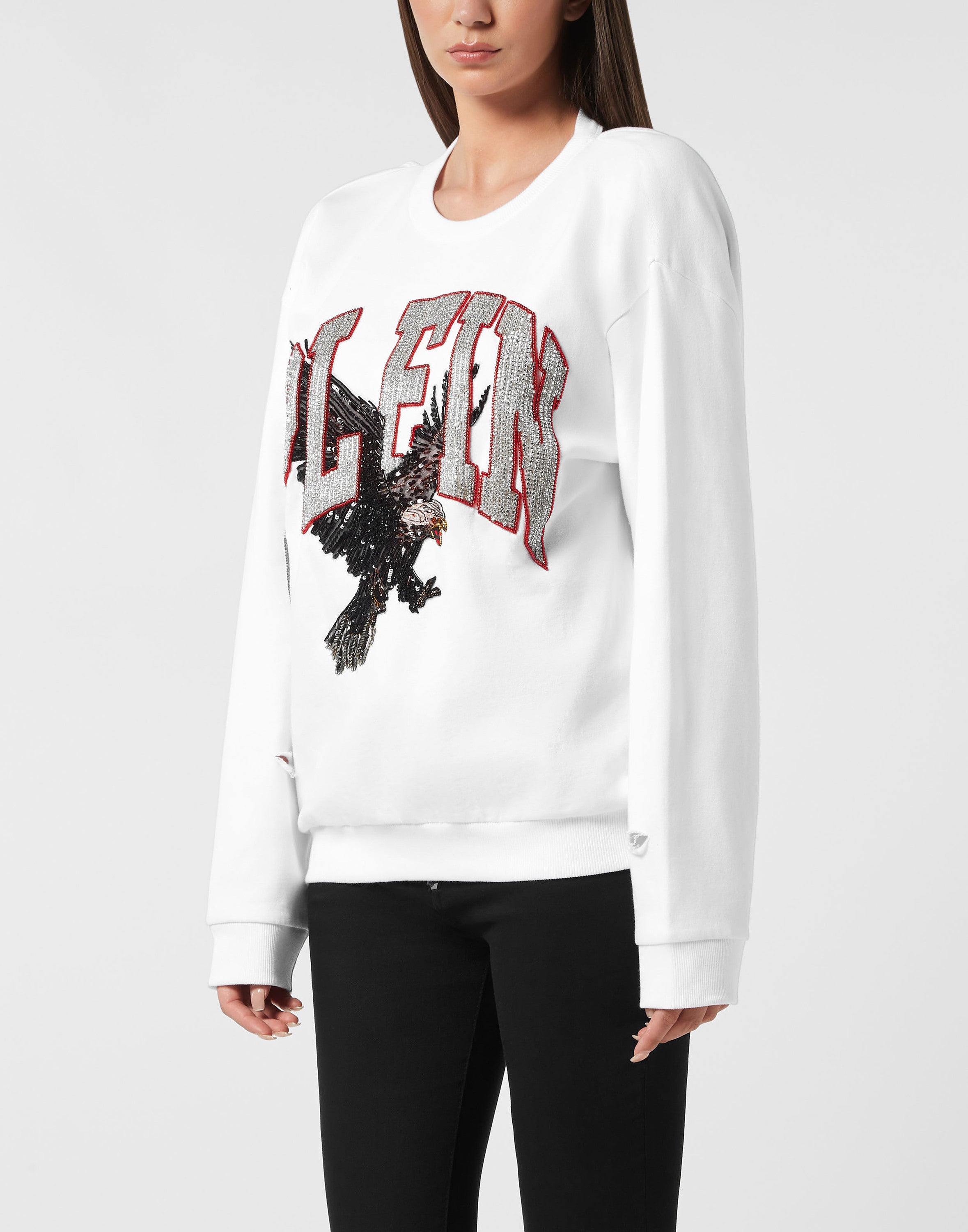 Open Back Roundneck Sweatshirt Plein Eagle