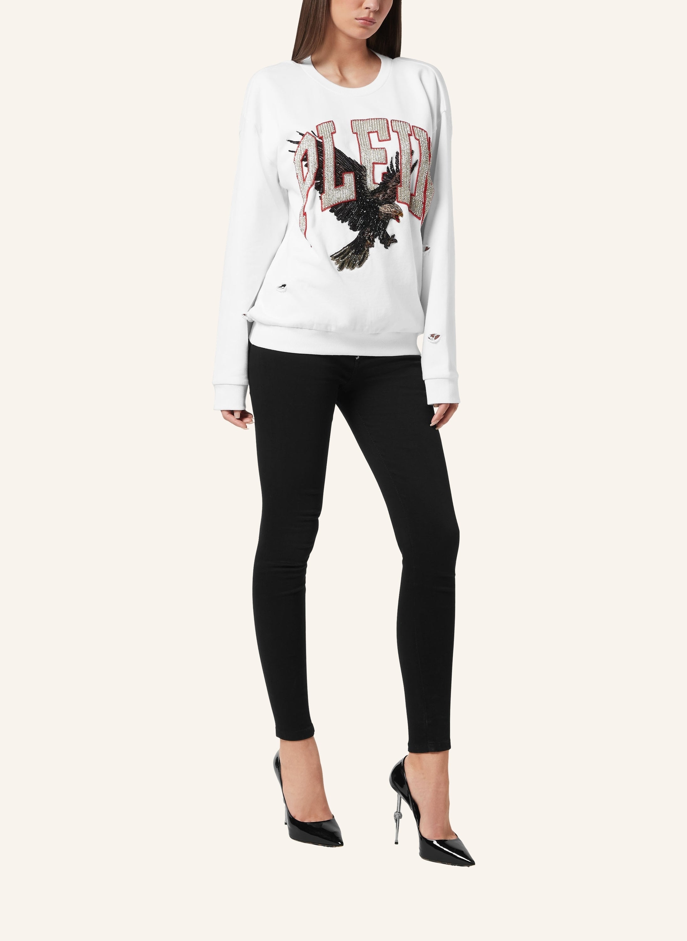 Open Back Roundneck Sweatshirt Plein Eagle