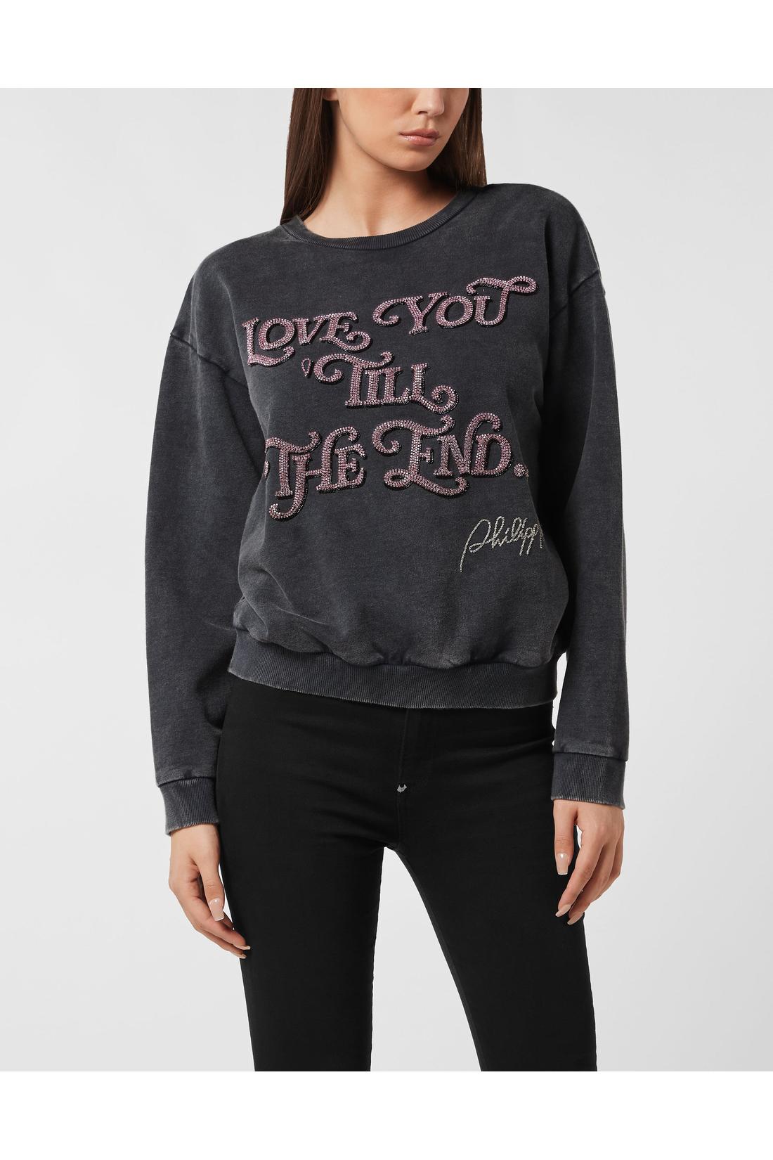 Philipp Plein Open Back Roundneck Sweatshirt Love Plein, Shirts