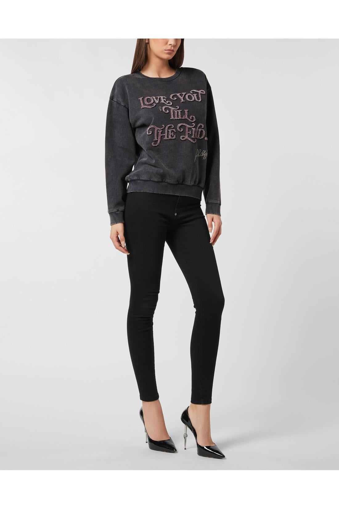 Philipp Plein Open Back Roundneck Sweatshirt Love Plein, Shirts