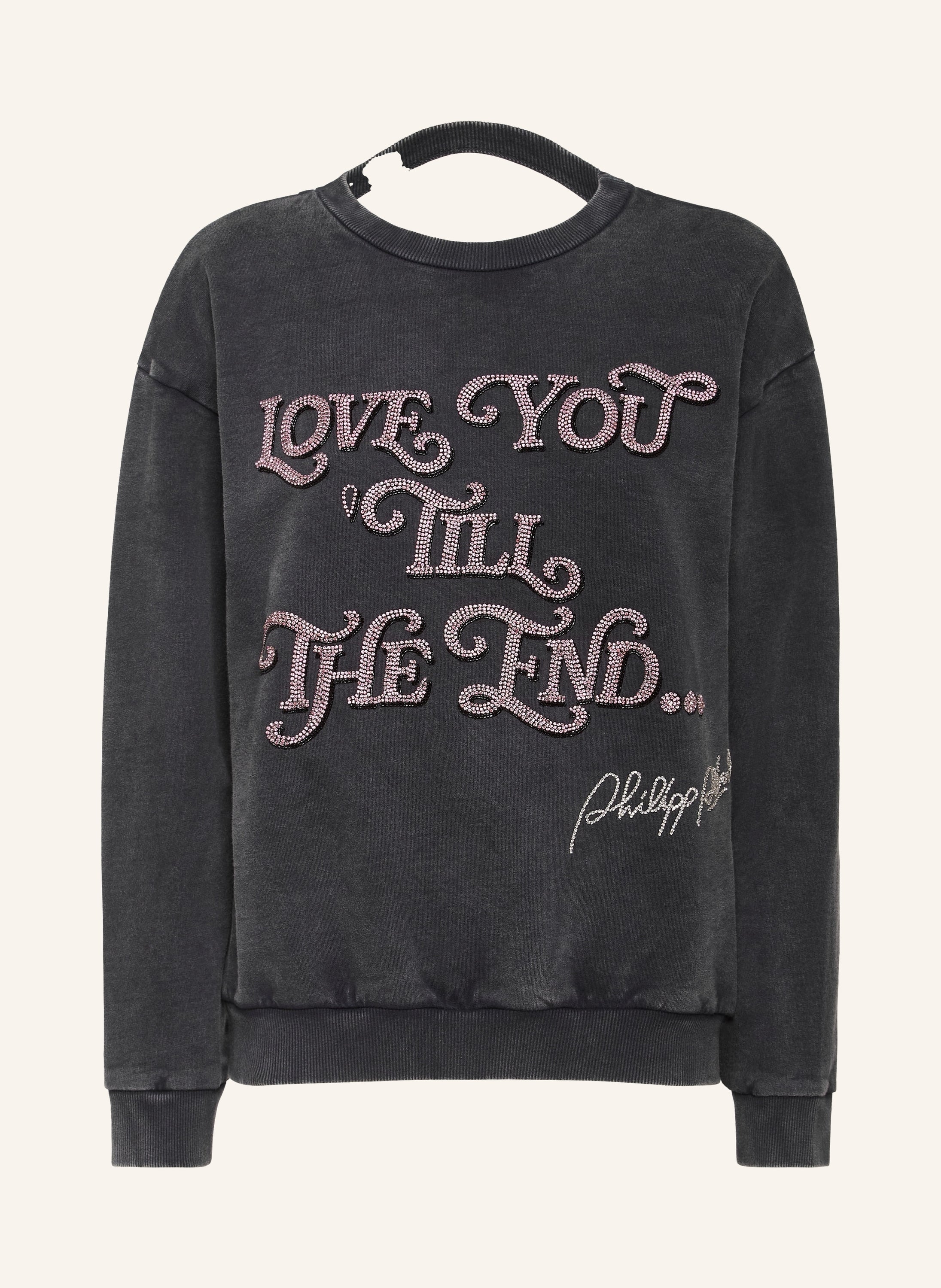Open Back Roundneck Sweatshirt Love Plein