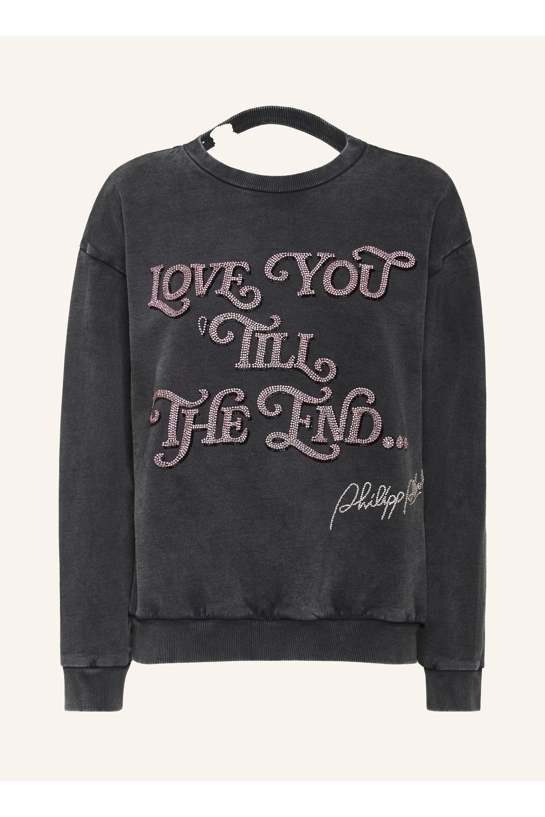 Philipp Plein Open Back Roundneck Sweatshirt Love Plein, Shirts