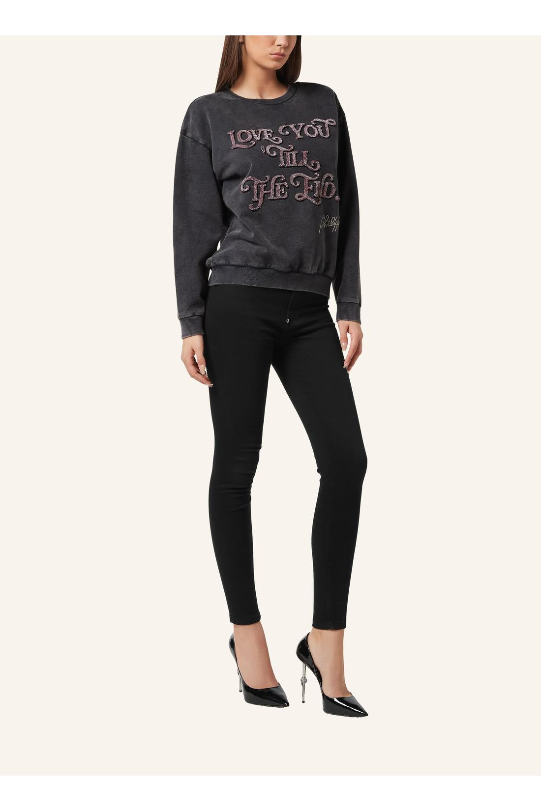 Philipp Plein Open Back Roundneck Sweatshirt Love Plein, Shirts