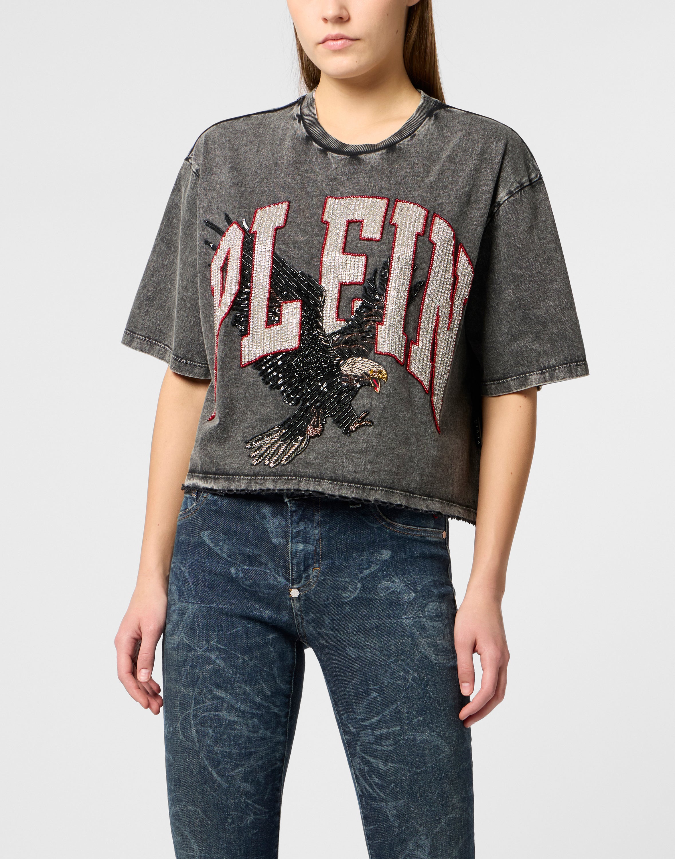 Cropped T-Shirt Plein Eagle