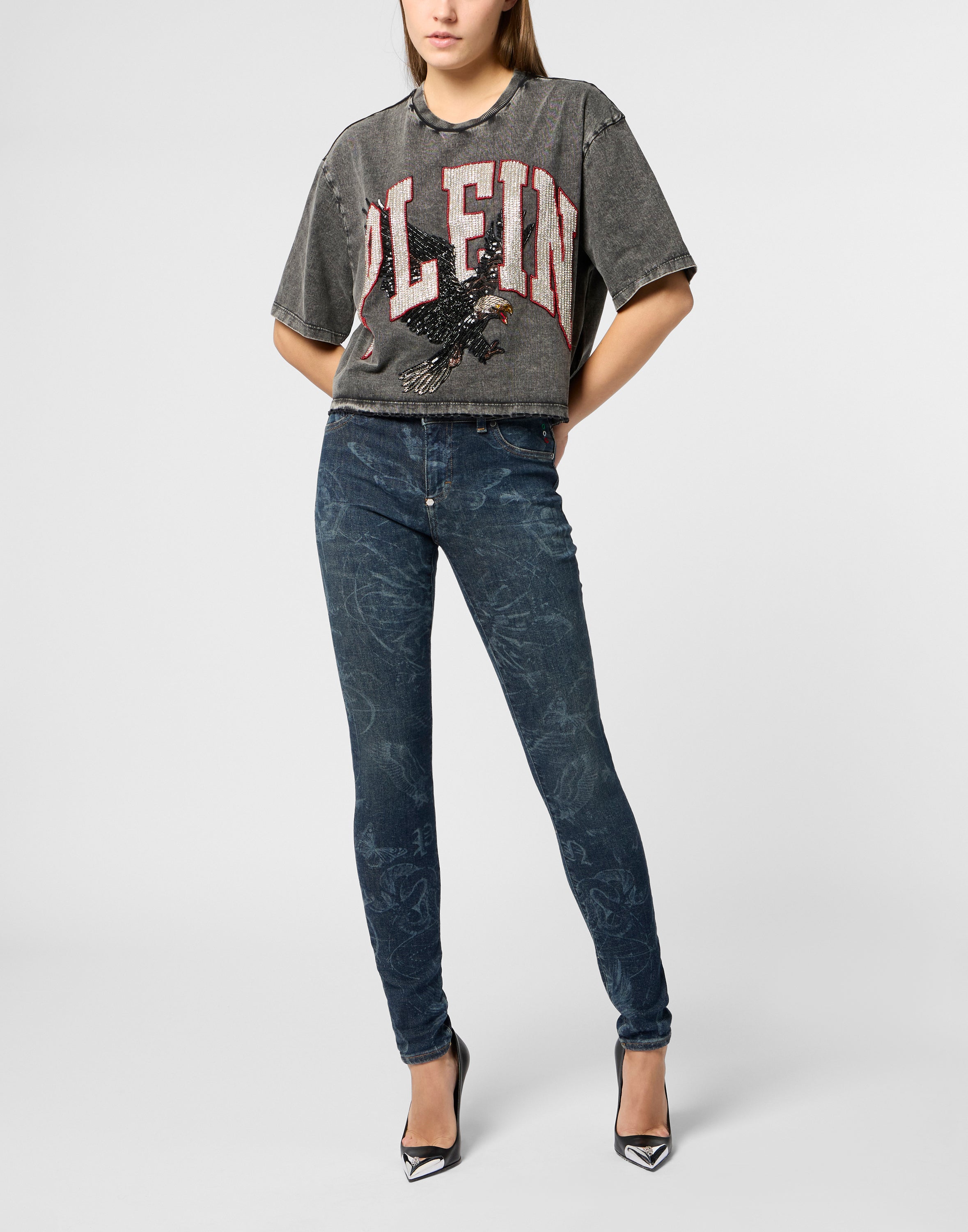 Cropped T-Shirt Plein Eagle
