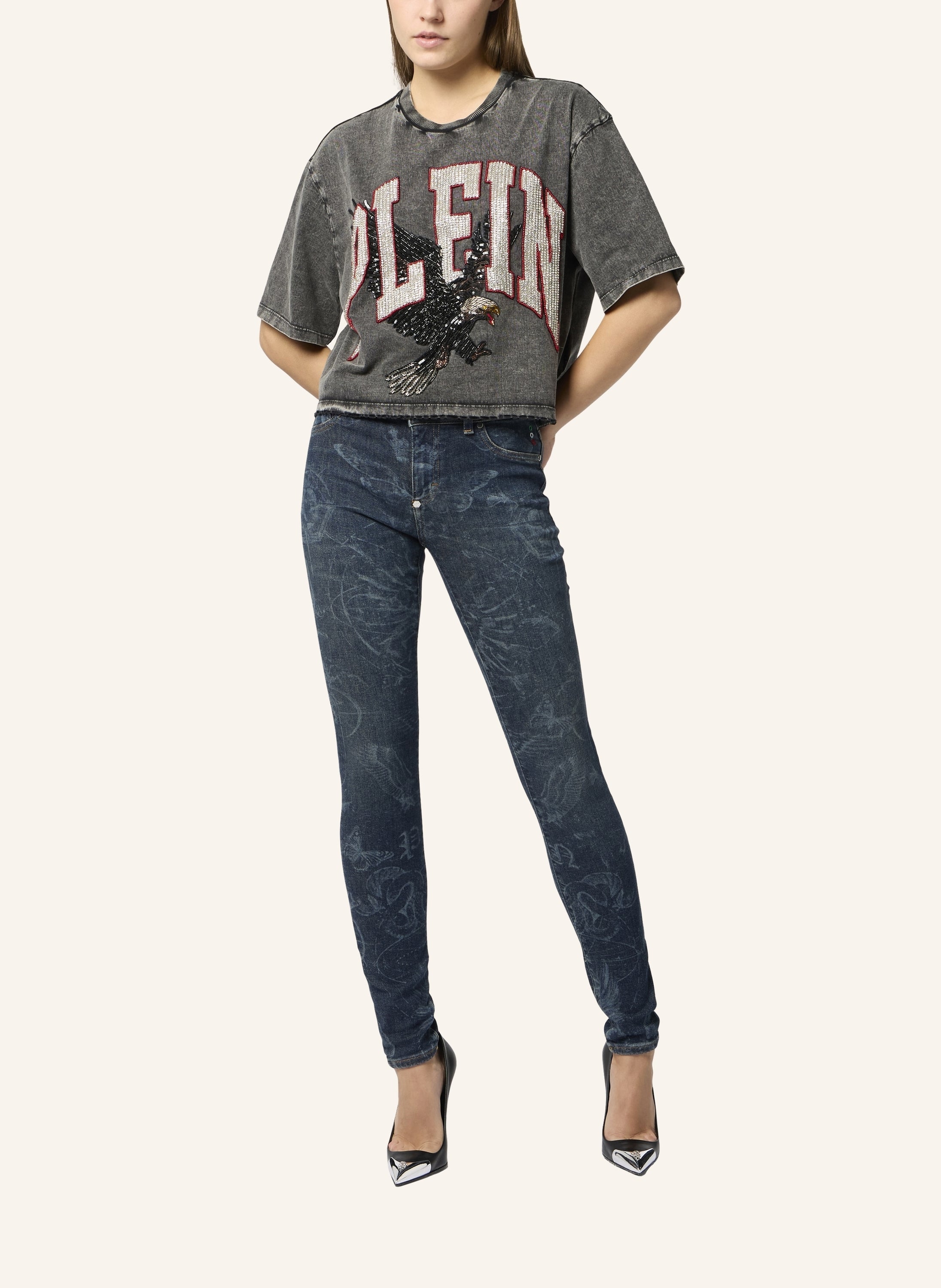 Cropped T-Shirt Plein Eagle