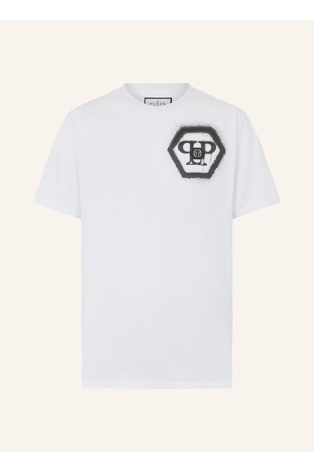 Philipp Plein Round Neck T-Shirt Spray Hexagon, Shirts