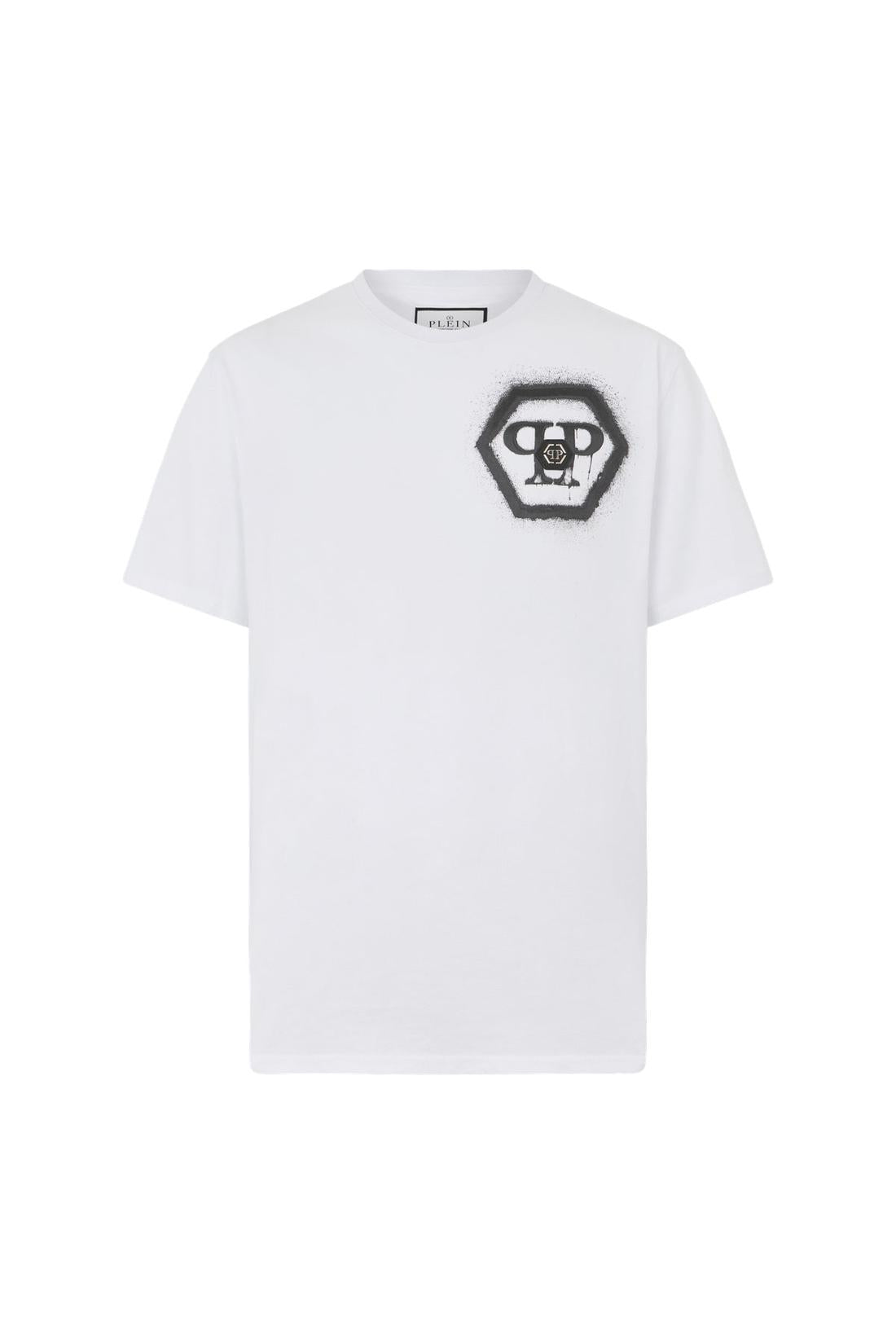 Philipp Plein Round Neck T-Shirt Spray Hexagon, Shirts