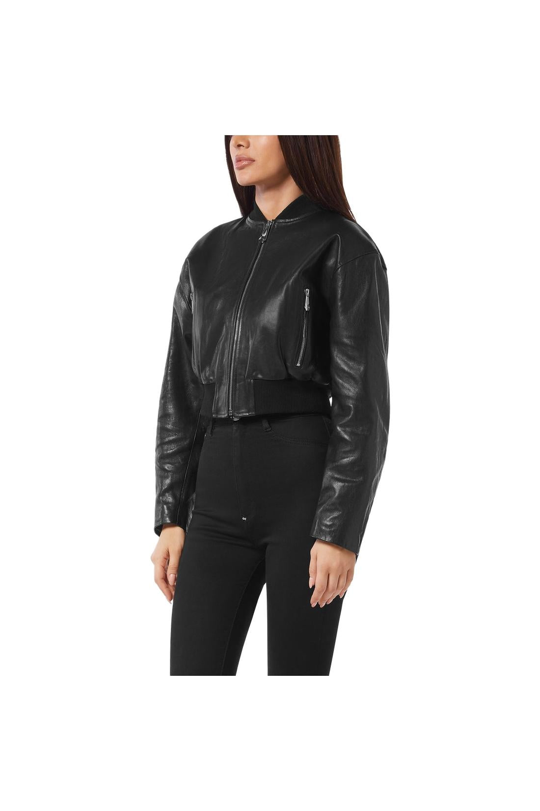 Philipp Plein Leather Bomber SIGNATURE, Jacken & Mäntel
