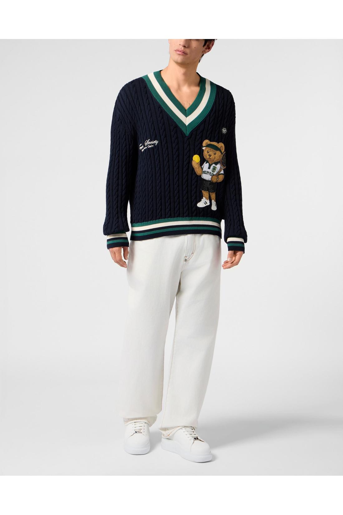 Philipp Plein V-Neck Pullover Plein Tennis, Strick & Pullover