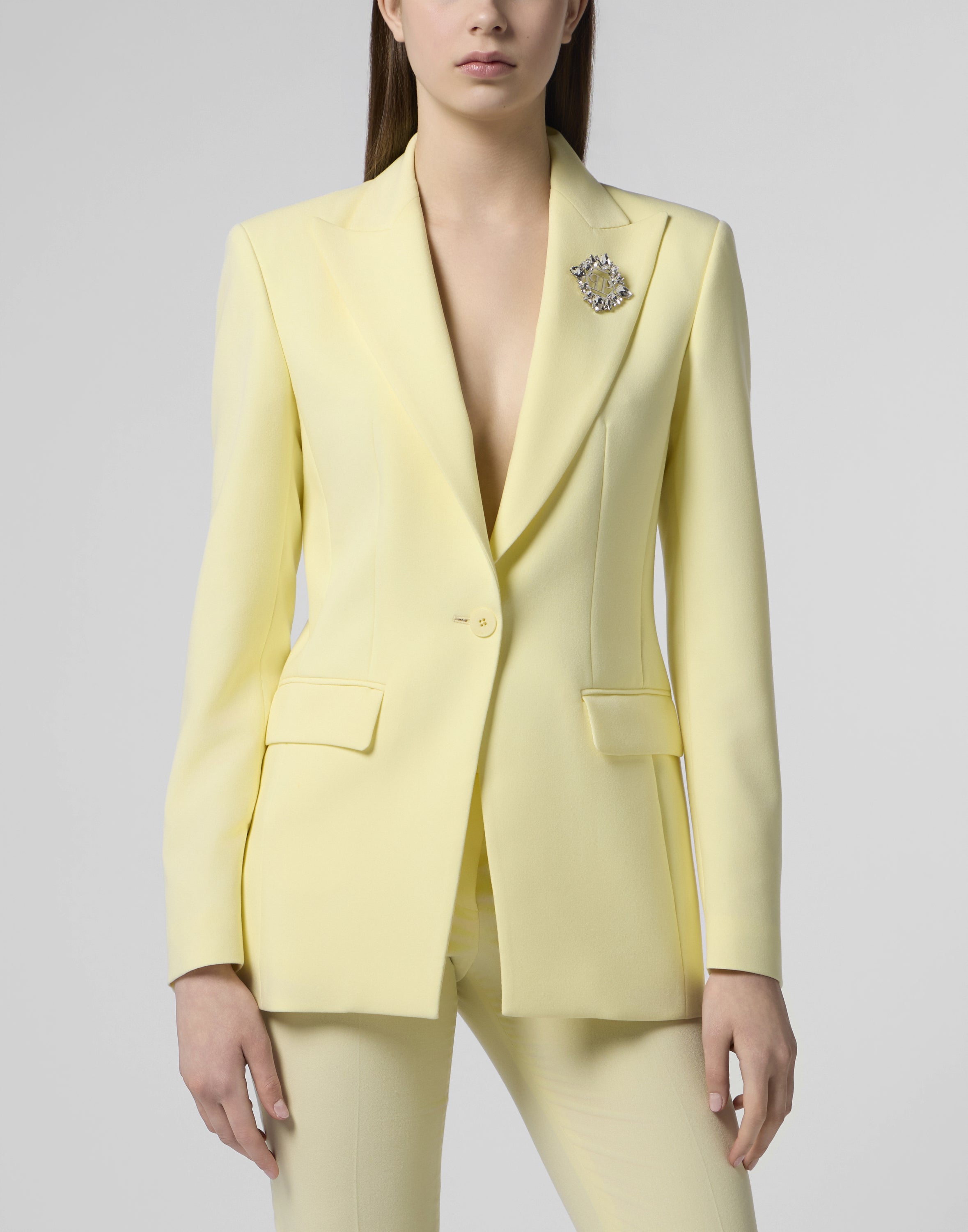 Wool Fitted Single-Breasted Blazer