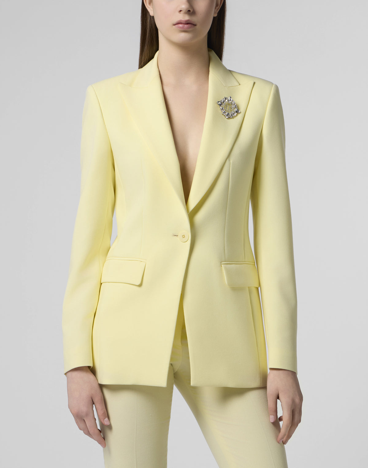 Wool Fitted Single-Breasted Blazer
