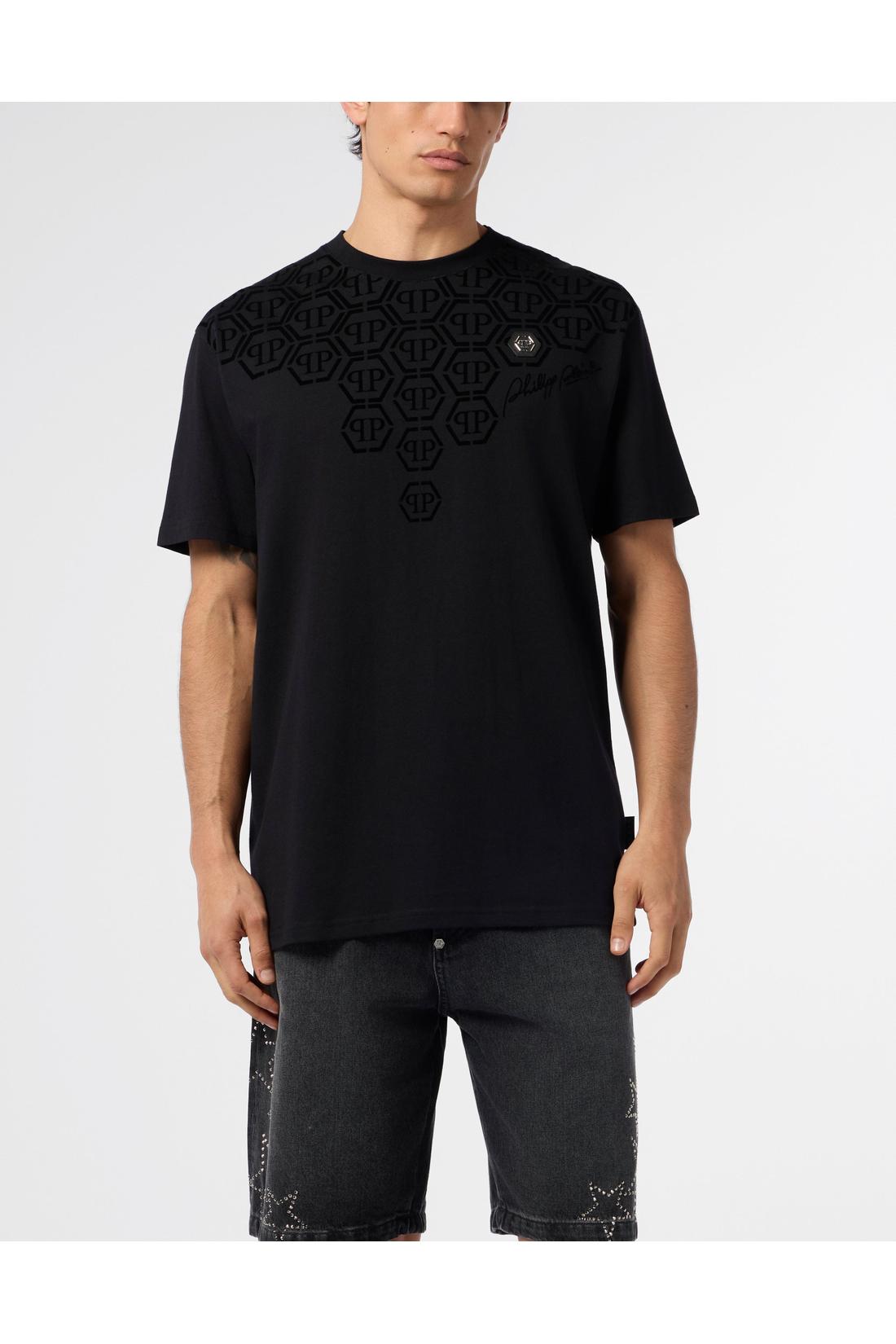 Philipp Plein Round Neck T-Shirt Degrade Monogram Monogram, Shirts
