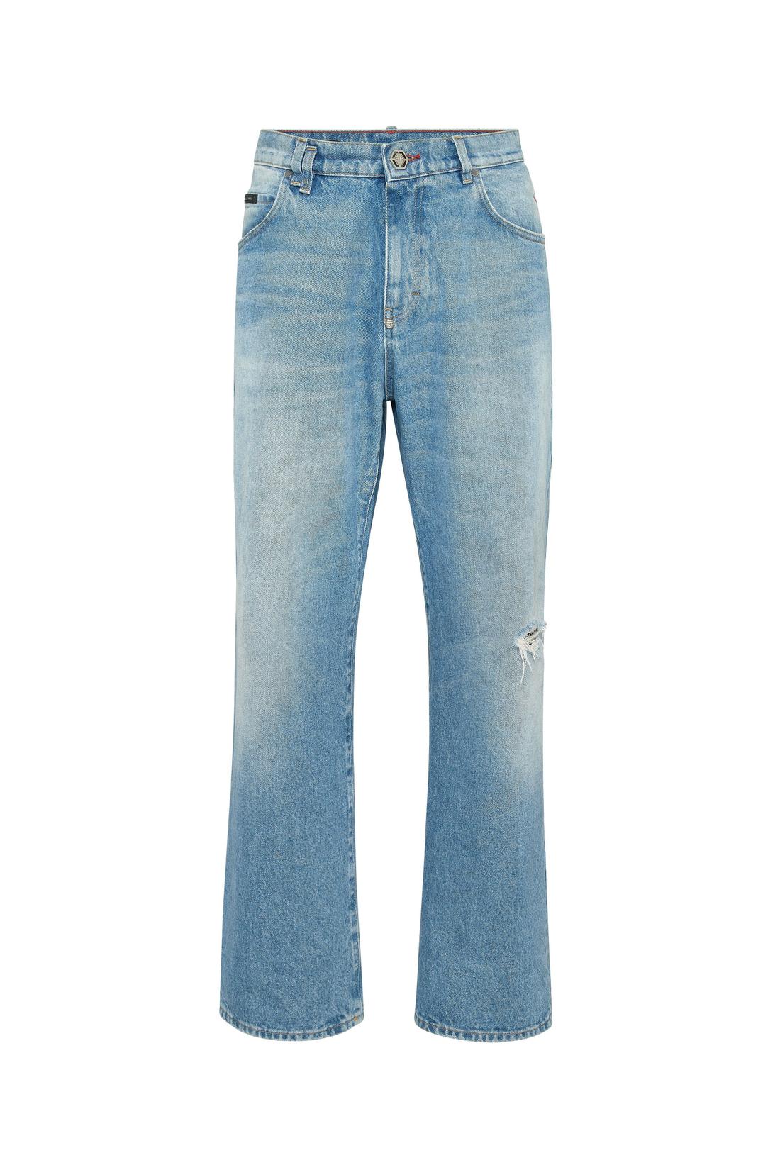 Philipp Plein Denim Trousers Beach Boy Fit 5 Pockets Signature, Jeans