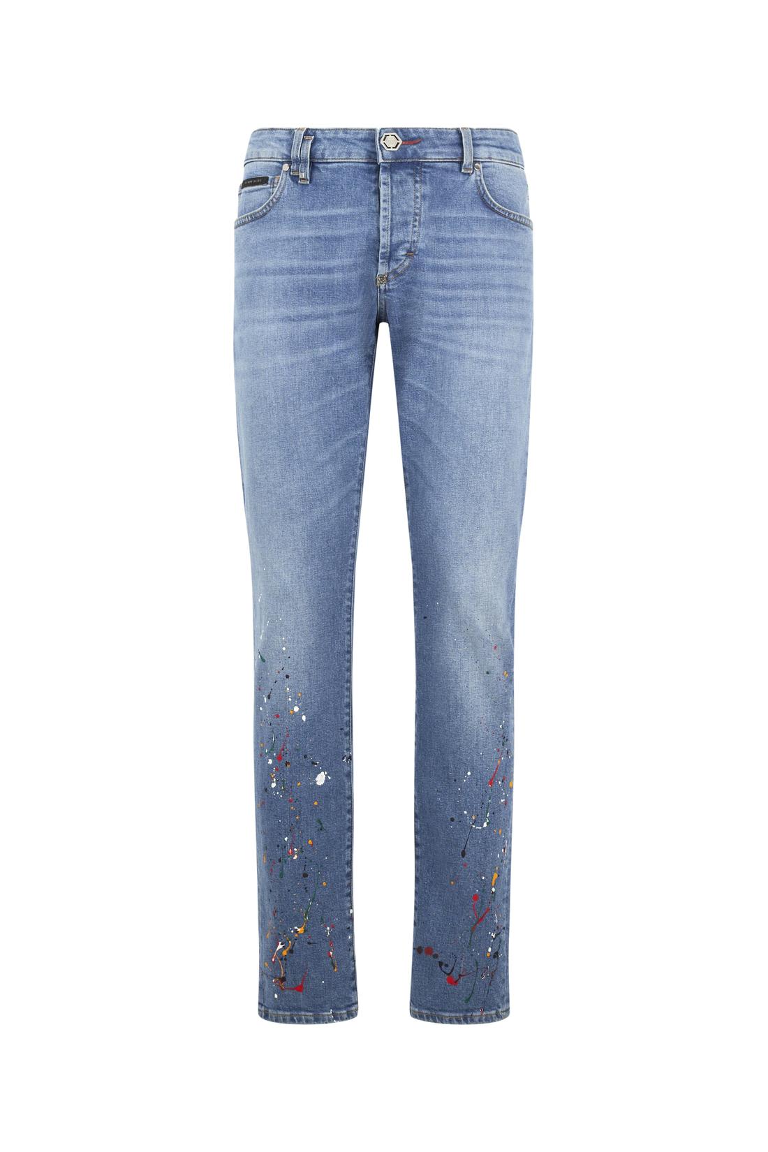 Philipp Plein Super Straight Cut Jeans Paint, Jeans