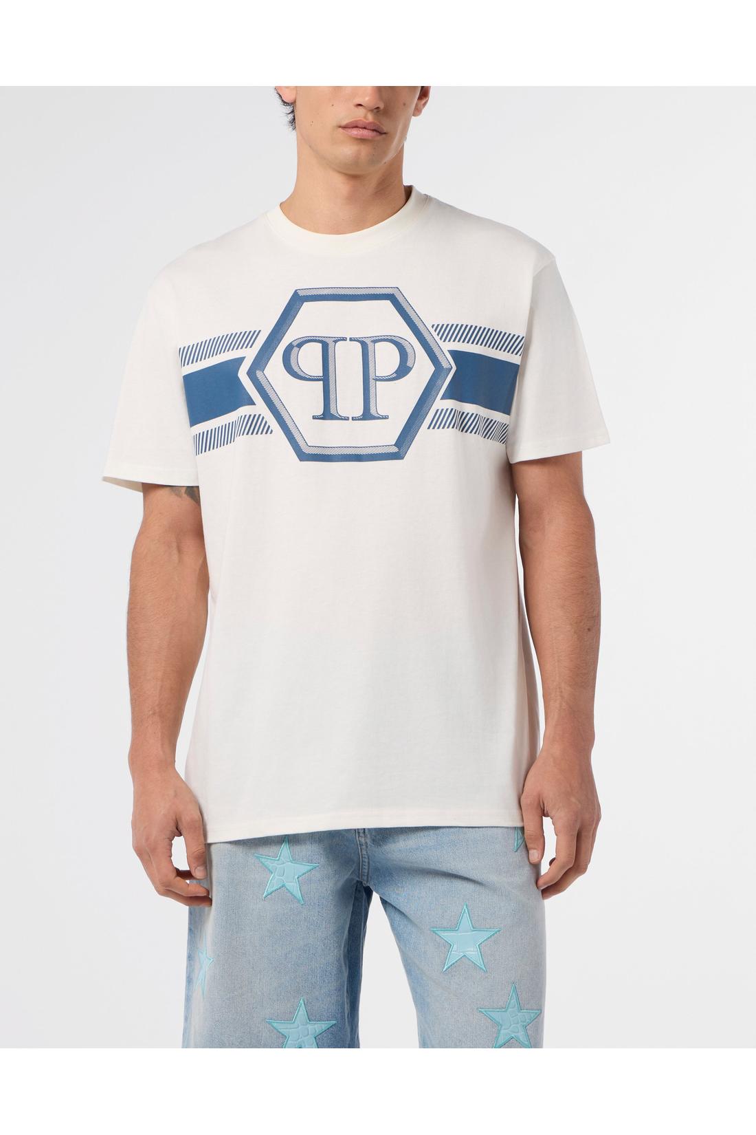 Philipp Plein Round Neck T-Shirt Hexagon Line, Shirts