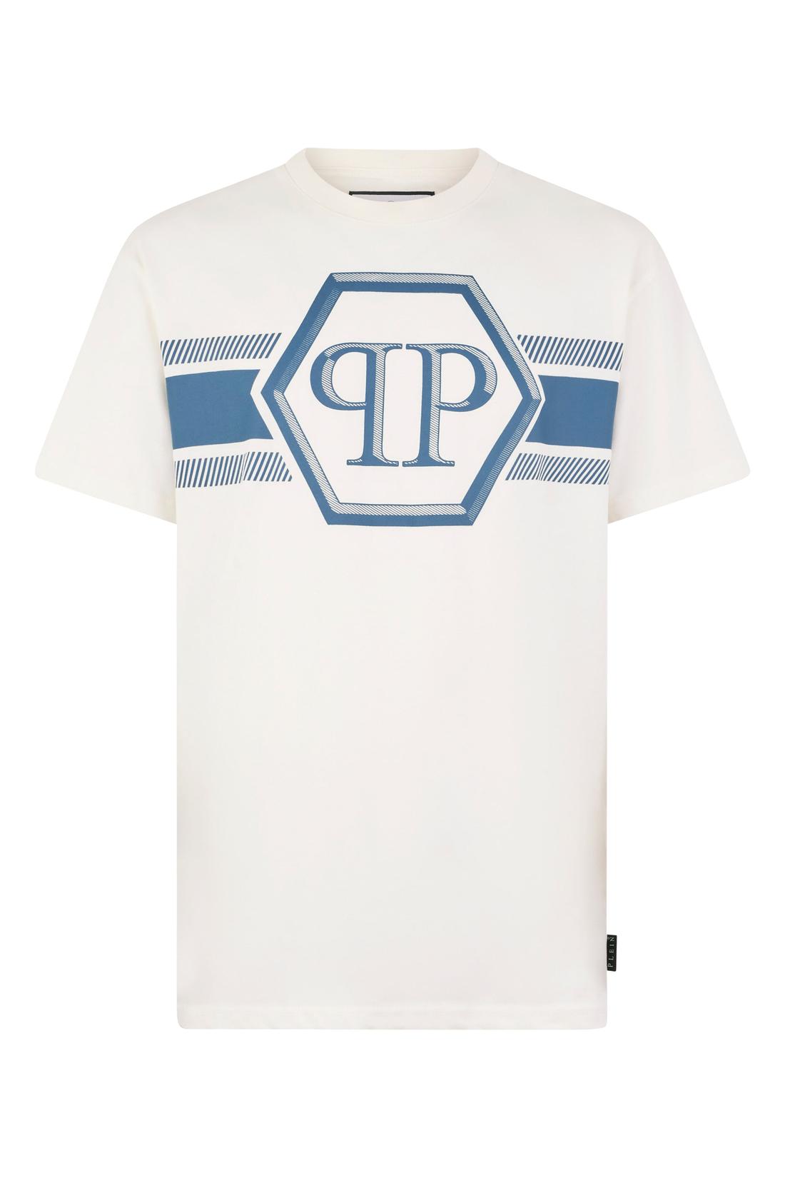 Philipp Plein Round Neck T-Shirt Hexagon Line, Shirts