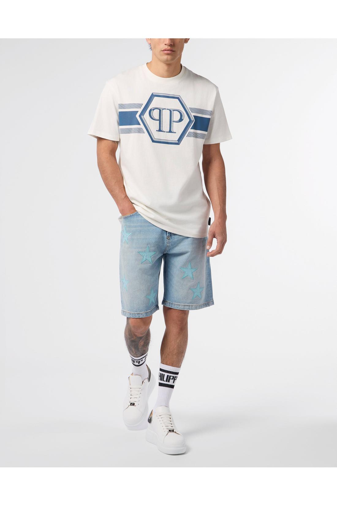Philipp Plein Round Neck T-Shirt Hexagon Line, Shirts