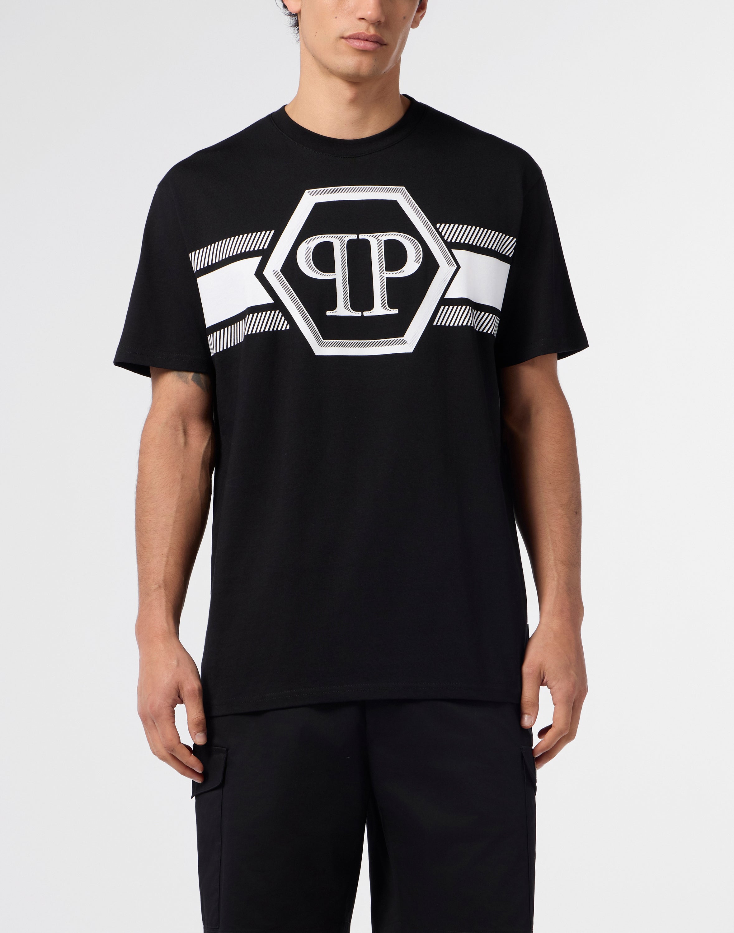 Round Neck T-Shirt Hexagon Line