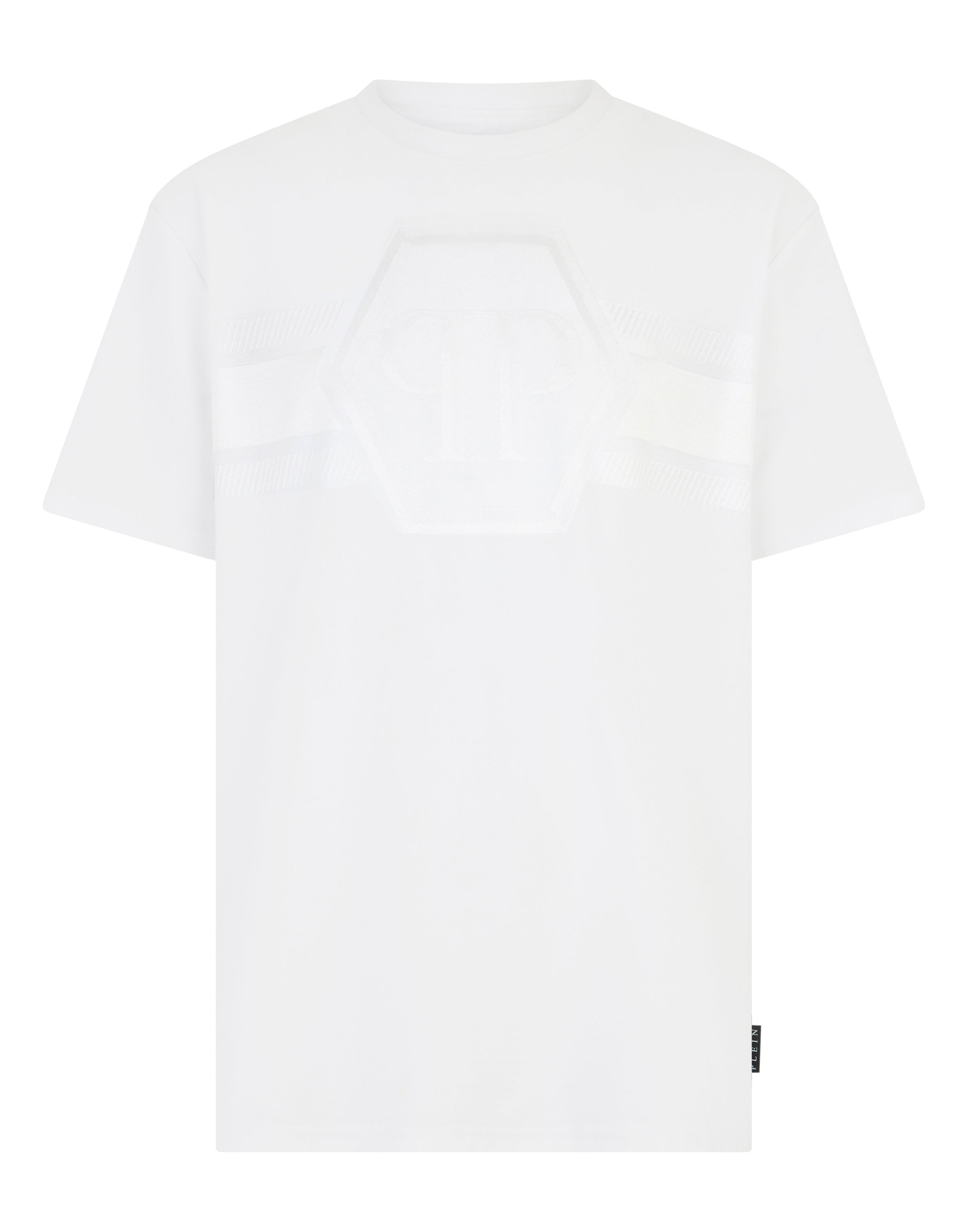 Round Neck T-Shirt Jacquard Hexagon Line