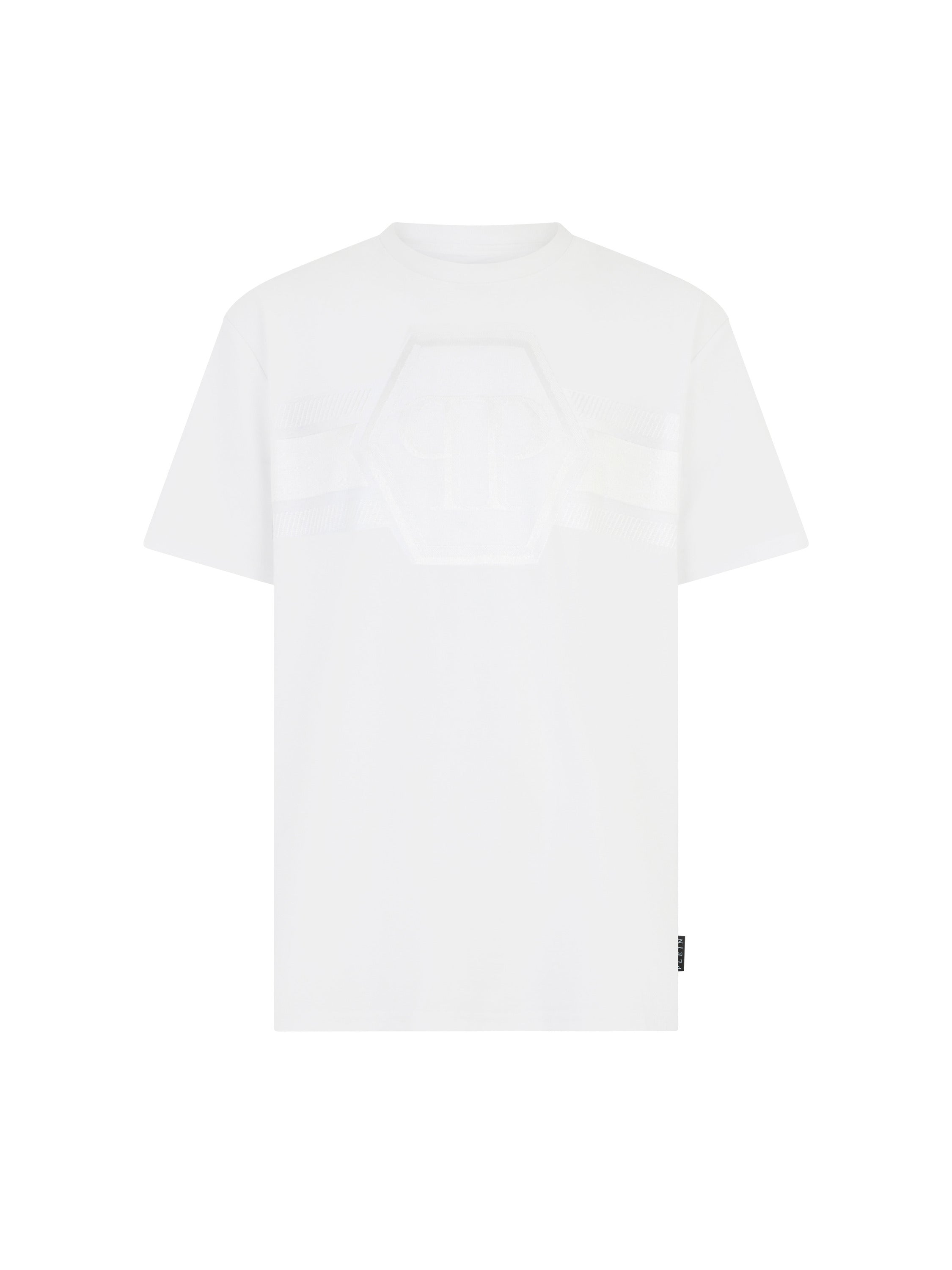 Round Neck T-Shirt Jacquard Hexagon Line