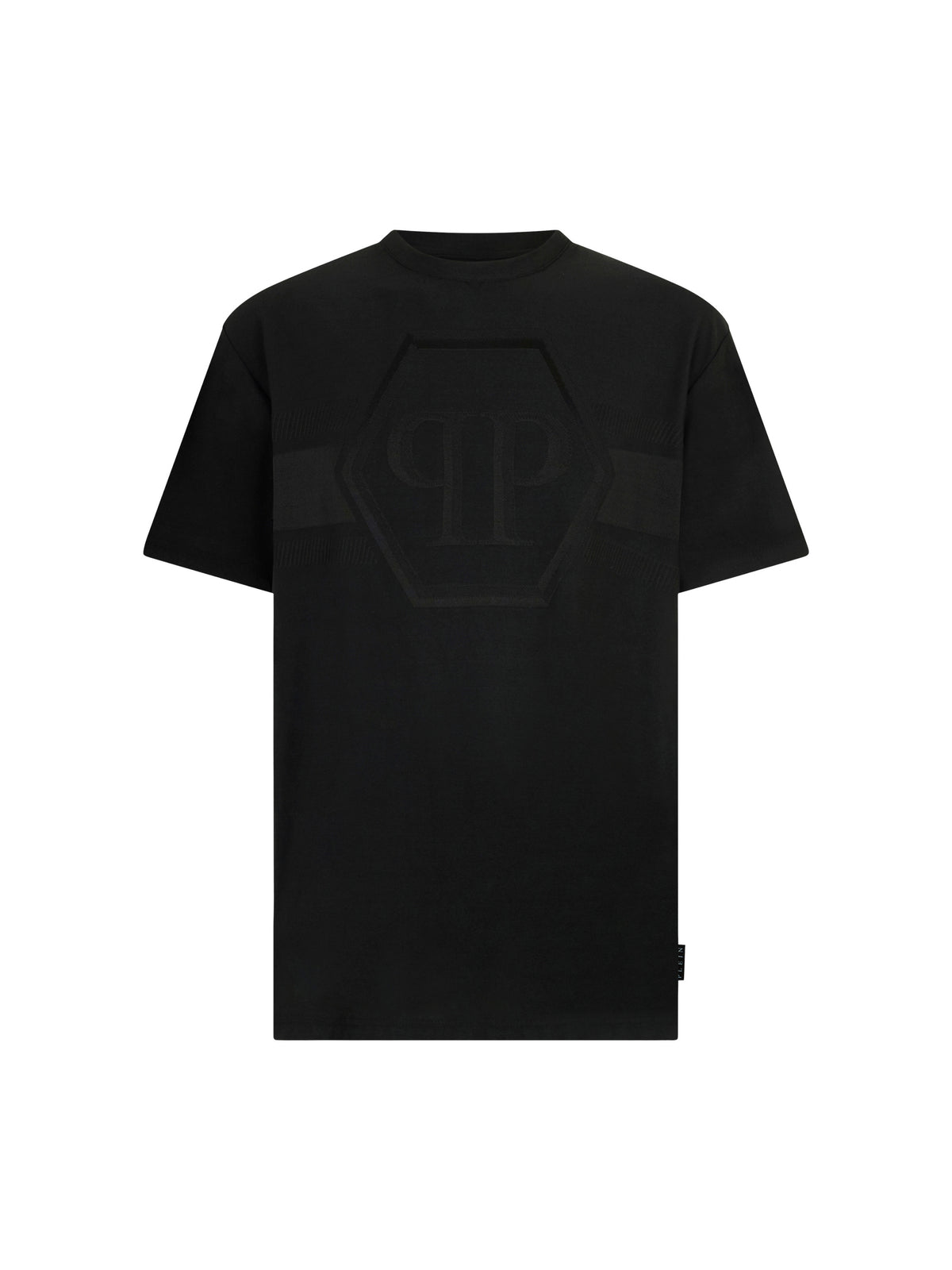 Round Neck T-Shirt Jacquard Hexagon Line