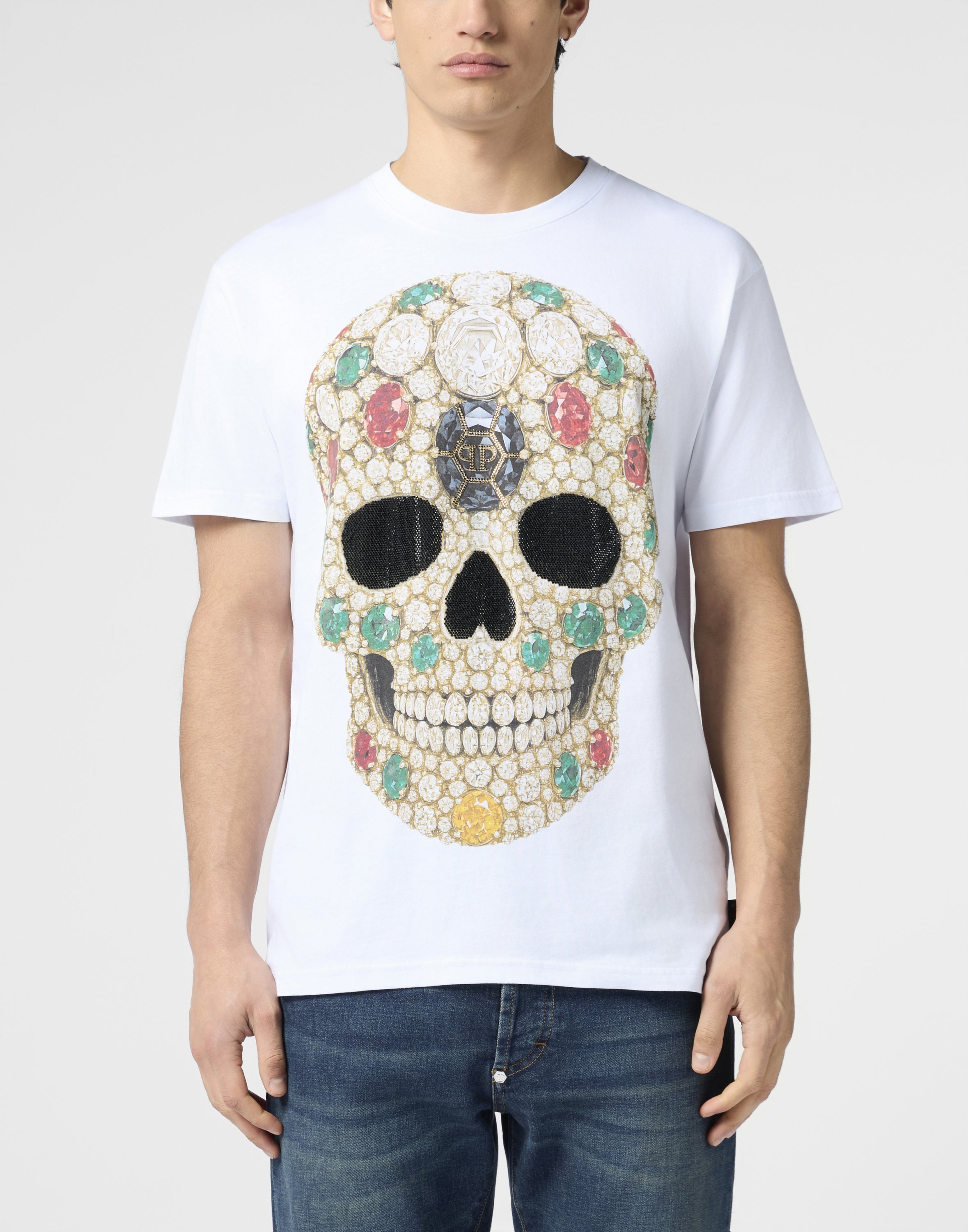 Round Neck T-Shirt Skull Stones