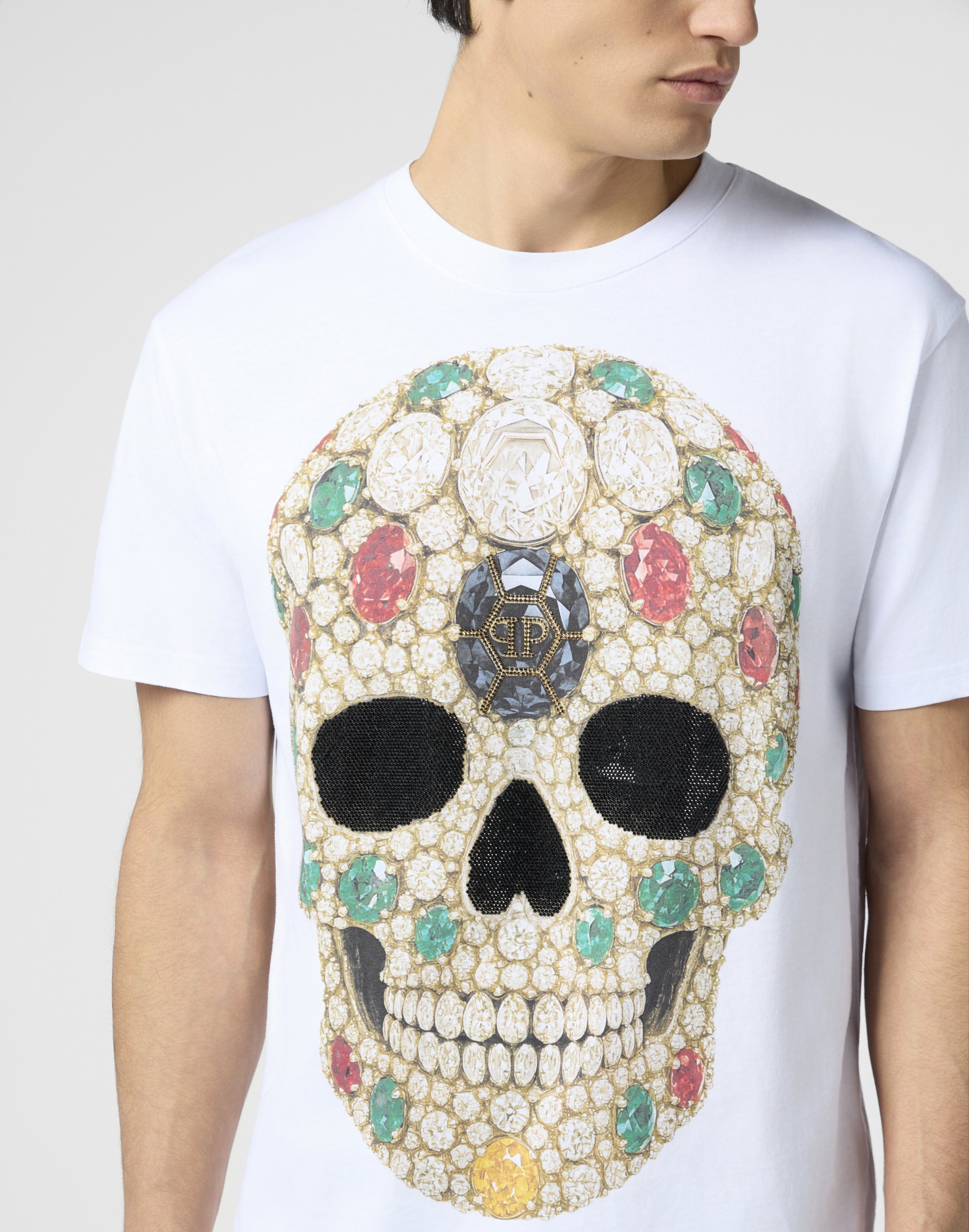 Round Neck T-Shirt Skull Stones