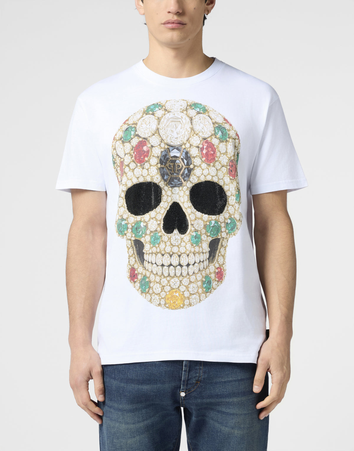 Round Neck T-Shirt Skull Stones
