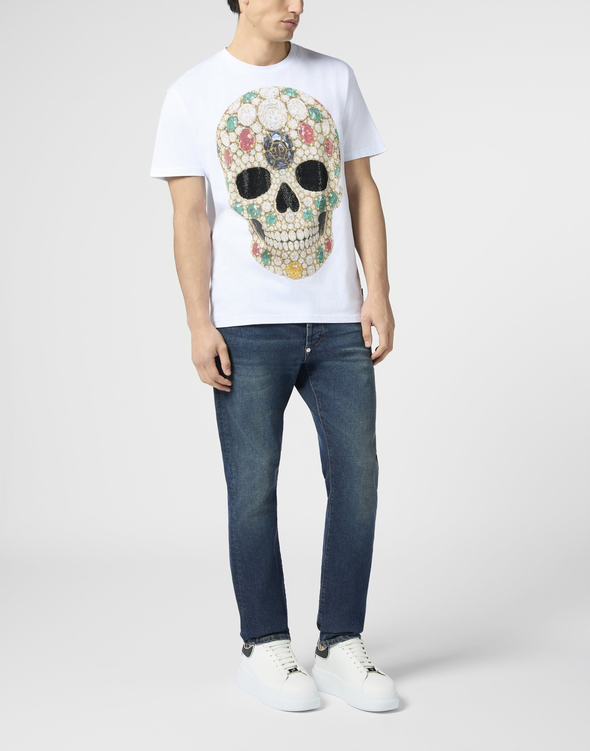 Round Neck T-Shirt Skull Stones