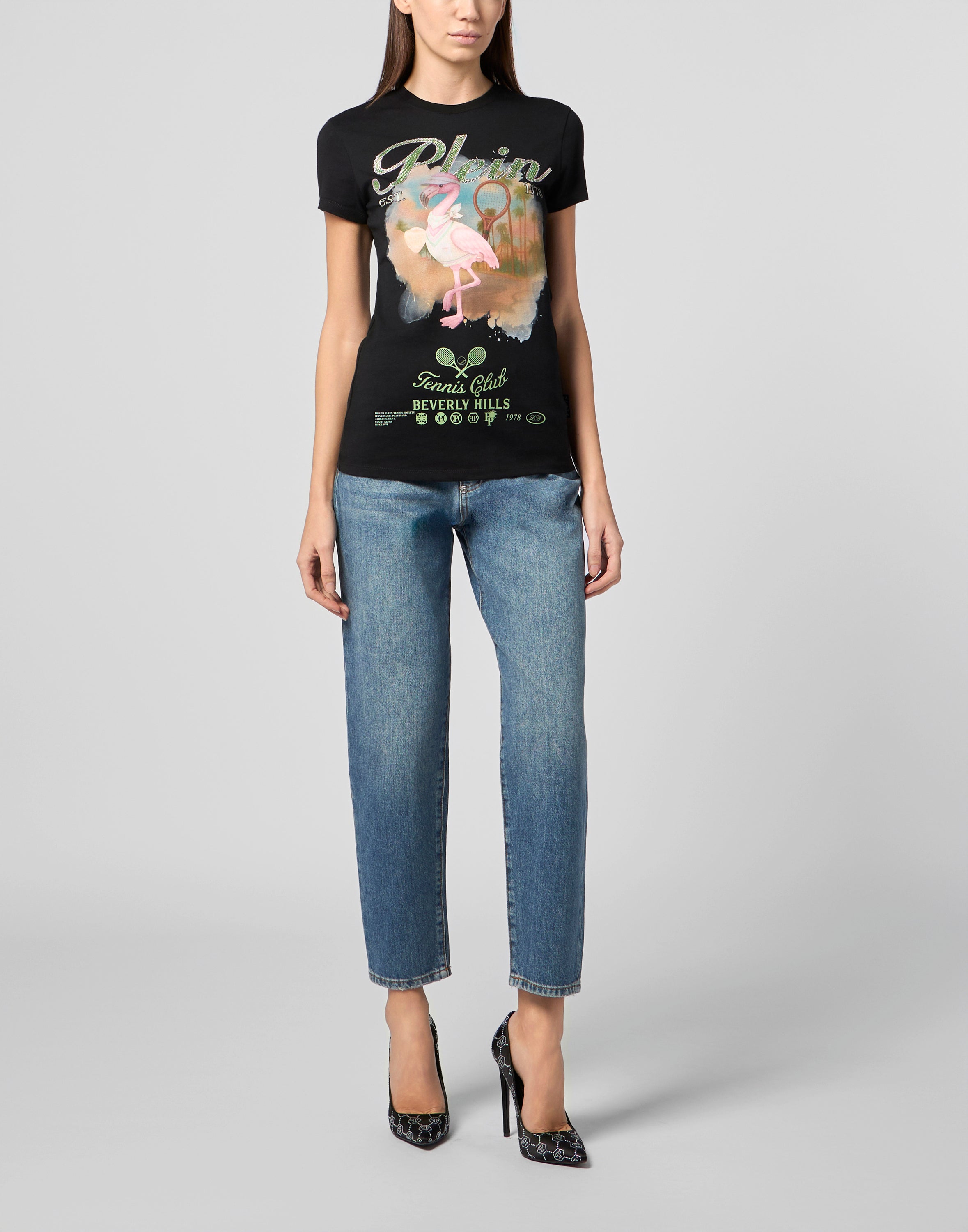 Sexy Pure Fit T-Shirt Tennis Club Strass