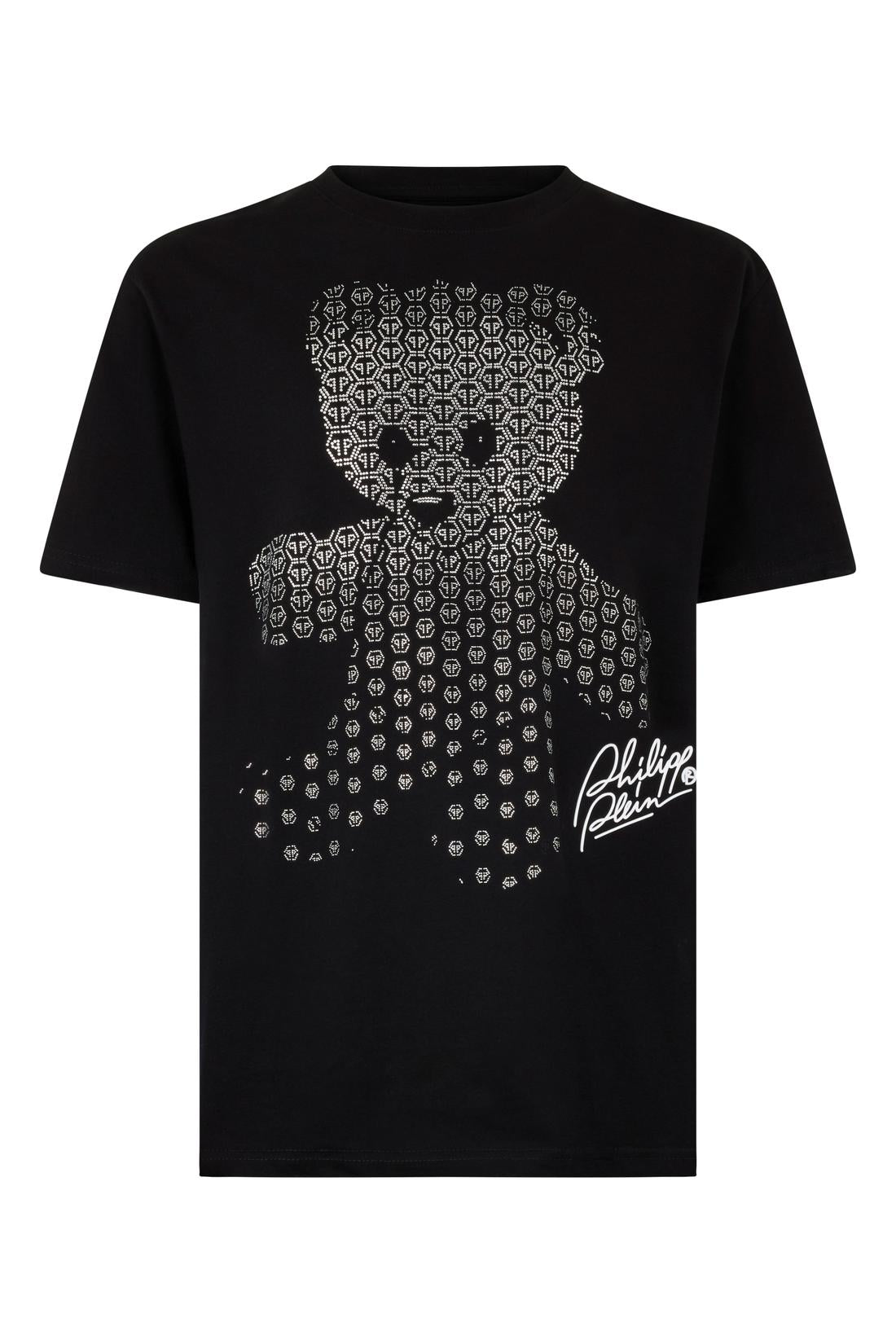 Philipp Plein Round Neck T-Shirt Teddy Strass Teddy Bear, Shirts