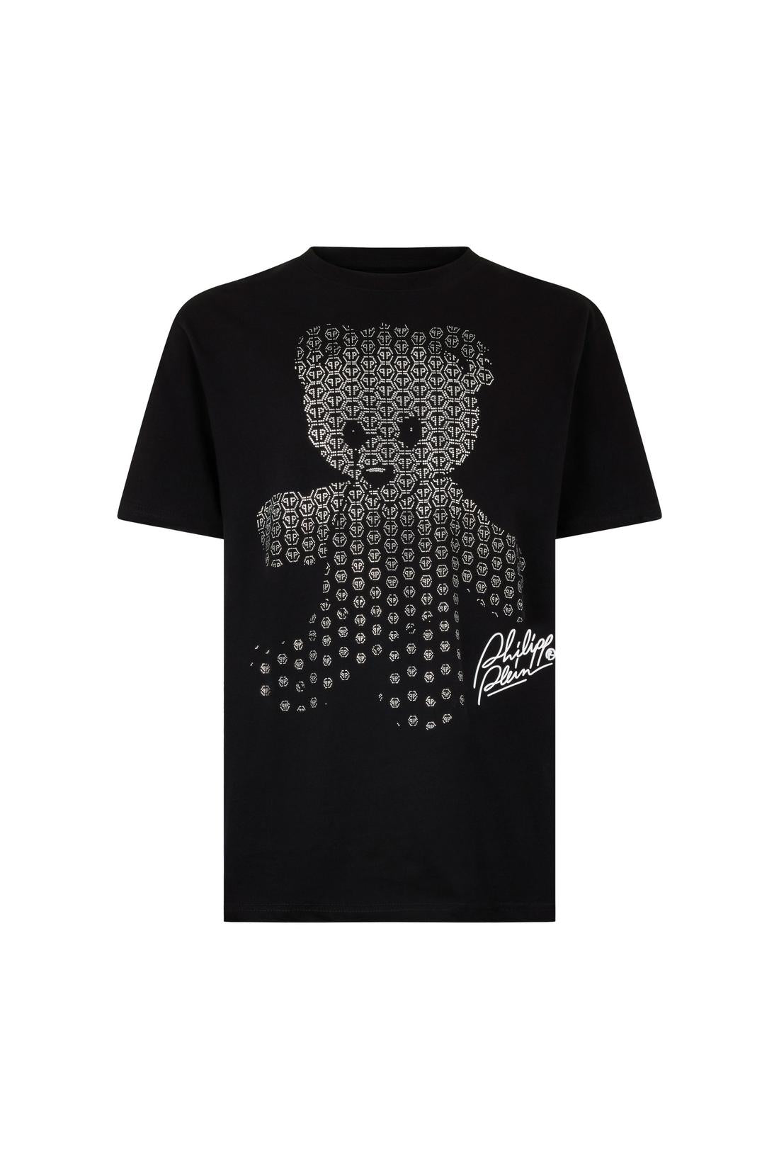 Philipp Plein Round Neck T-Shirt Teddy Strass Teddy Bear, Shirts